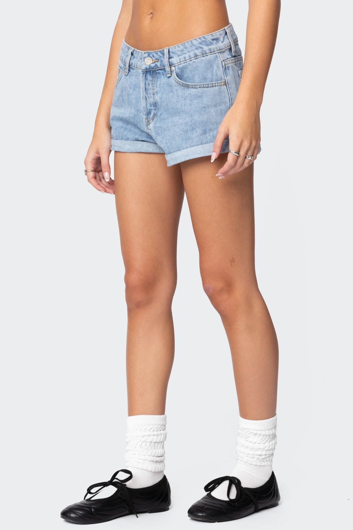 Rylin Low Rise Denim Shorts - Image 3