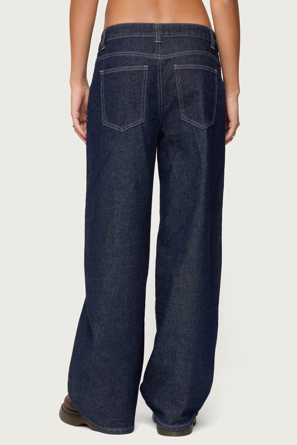 Polley Button Up Low Rise Baggy Jeans - Image 5
