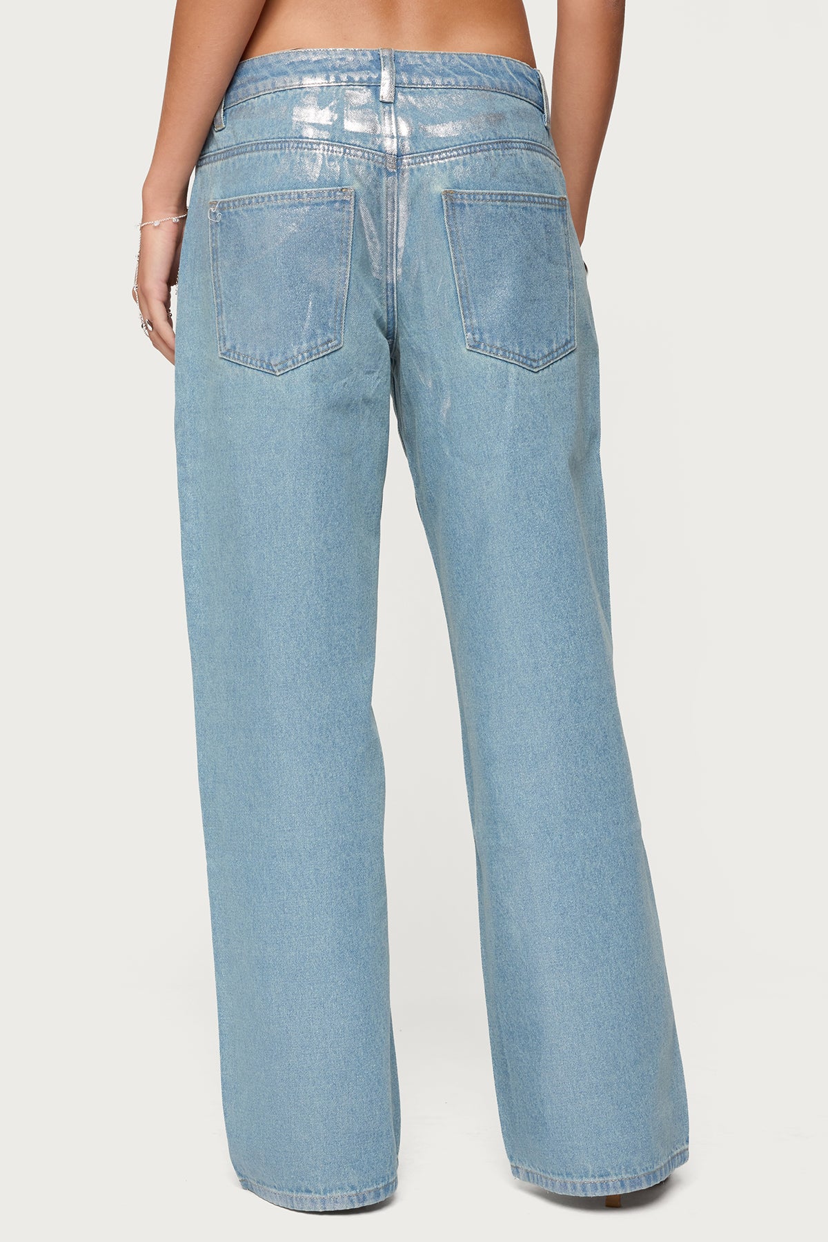 Jenney Shiny Low Rise Baggy Jeans - Image 5