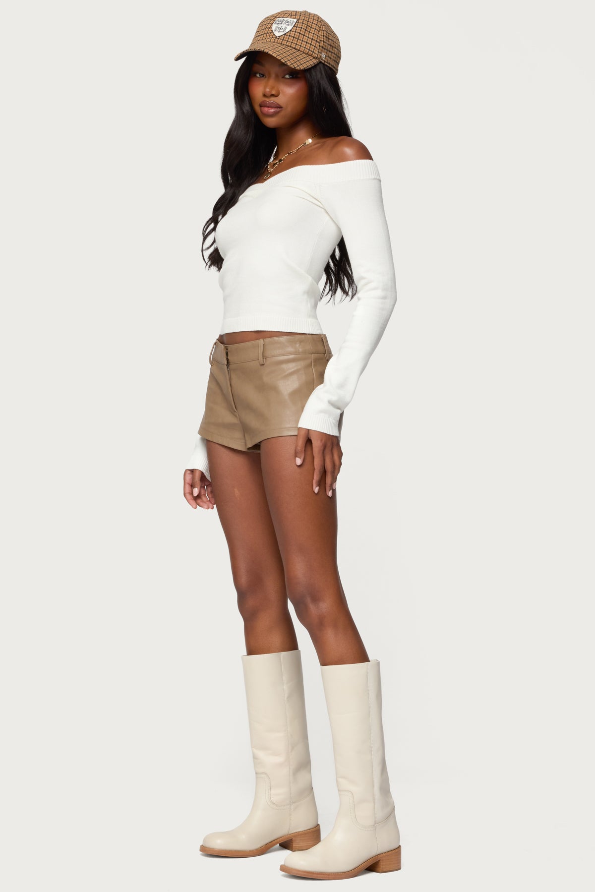 Melaney Faux Leather Micro Shorts - Image 3