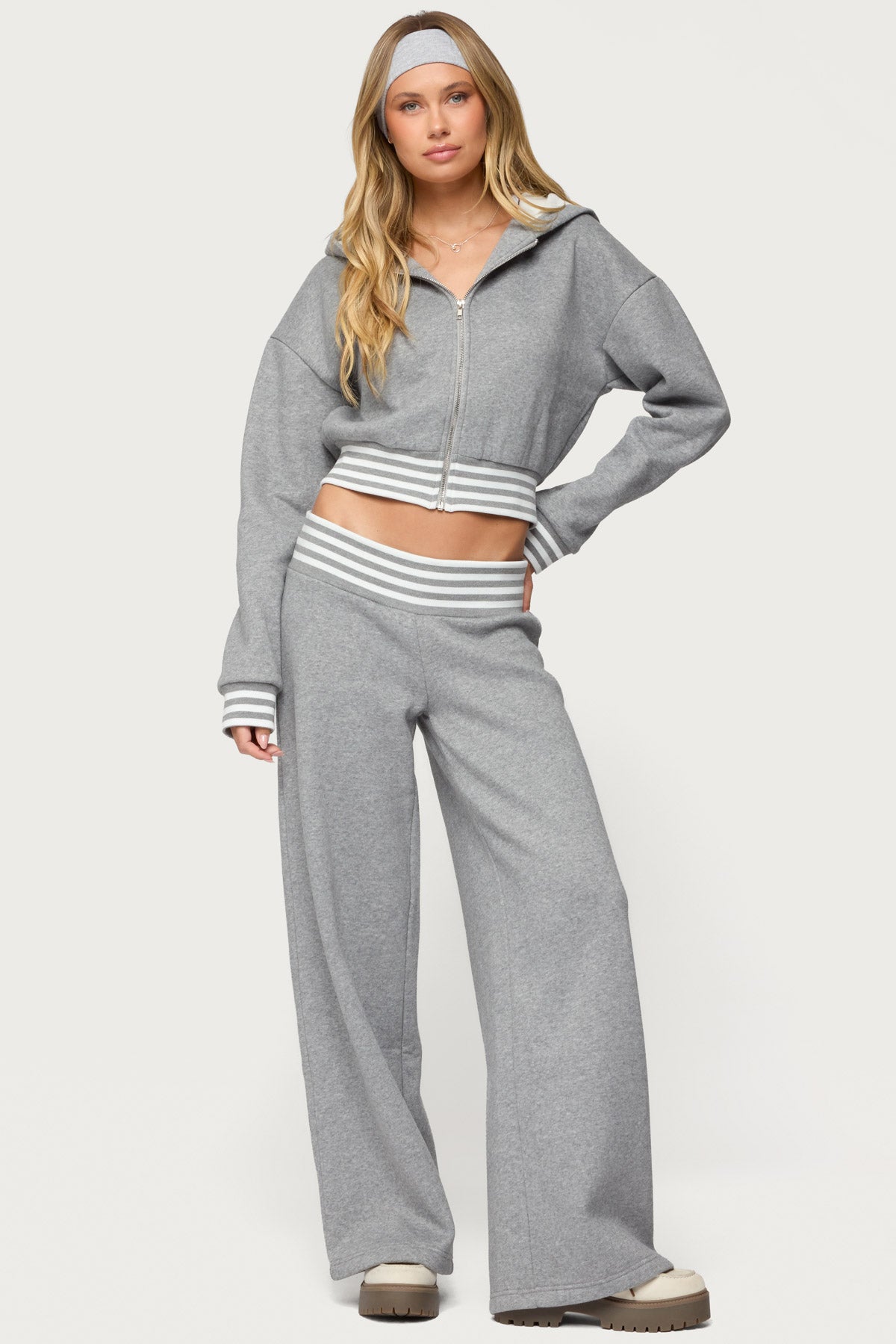 Eloura Stripey Zip Up Hoodie - Image 2
