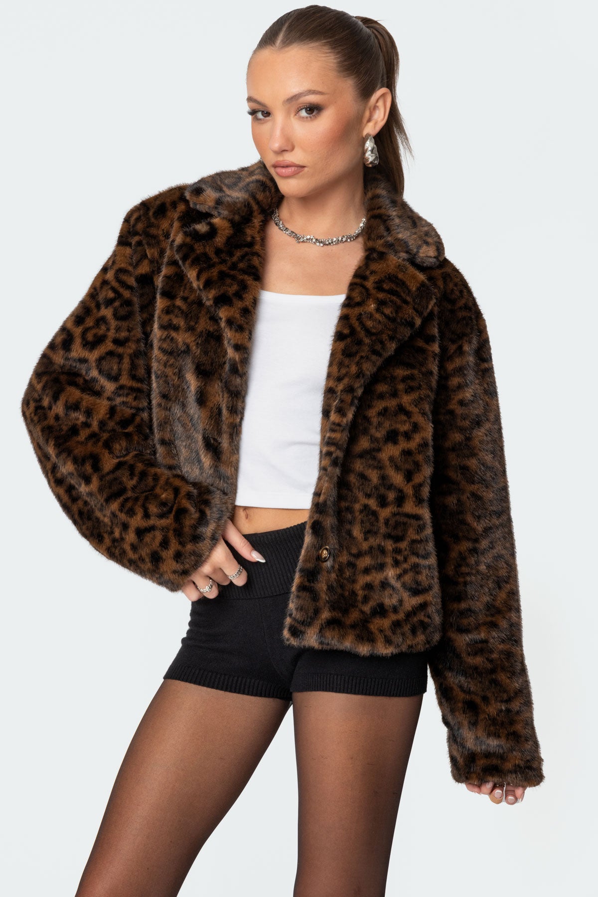 Lady Leopard Faux Fur Jacket - Image 4