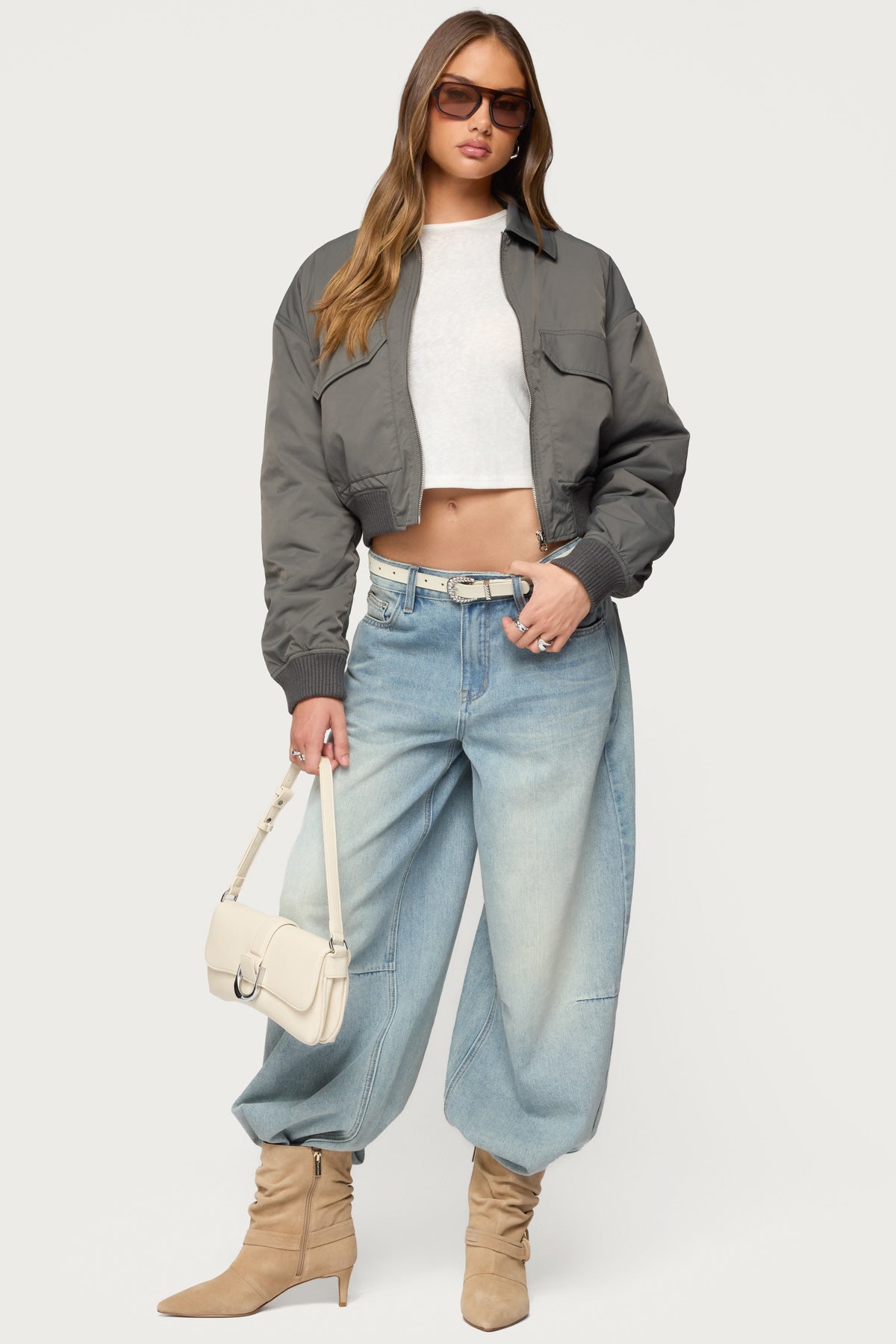 Dolan Ruched Oversized Bomber Jacket - Image 2