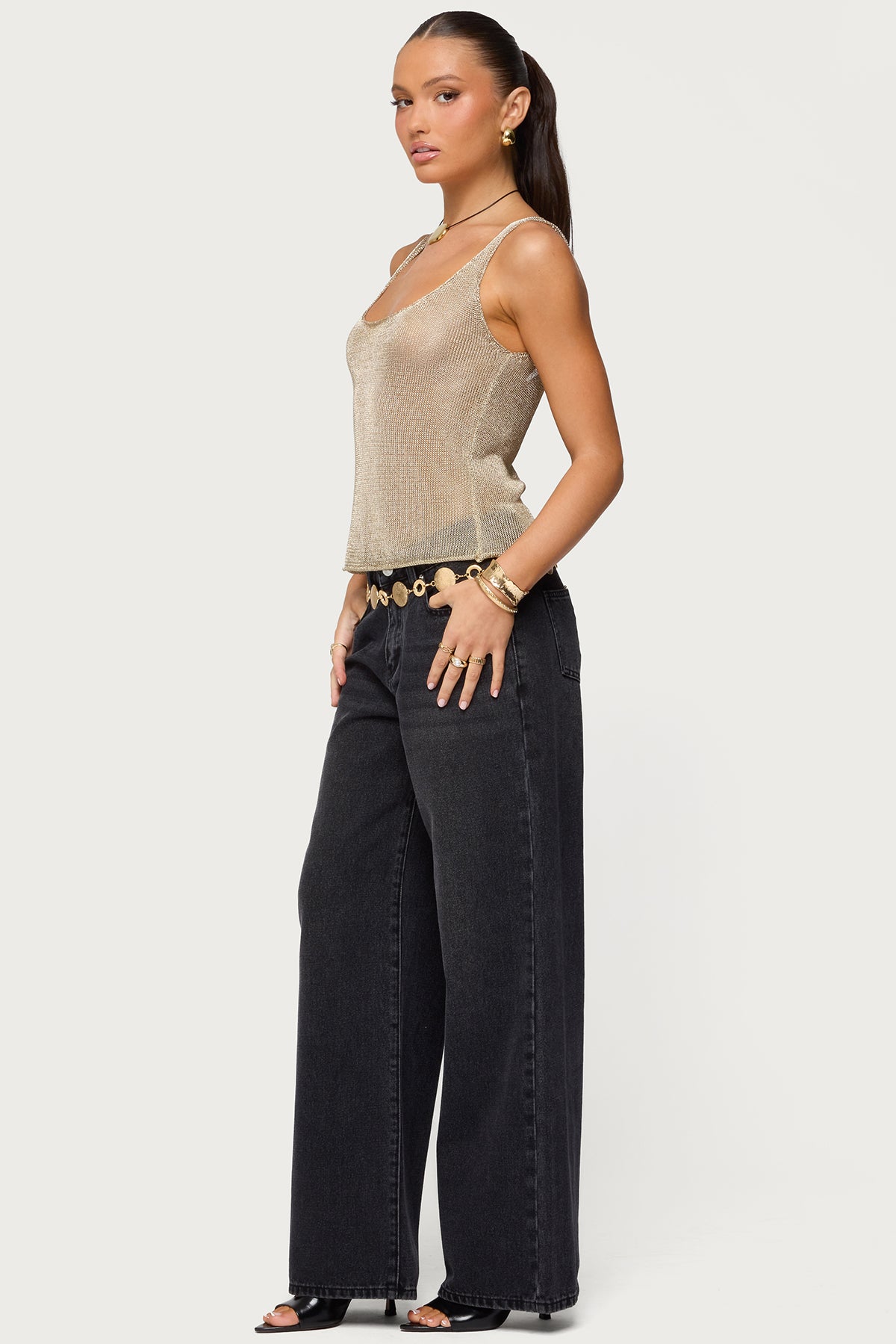 Meena Shiny Knit Tank Top - Image 3