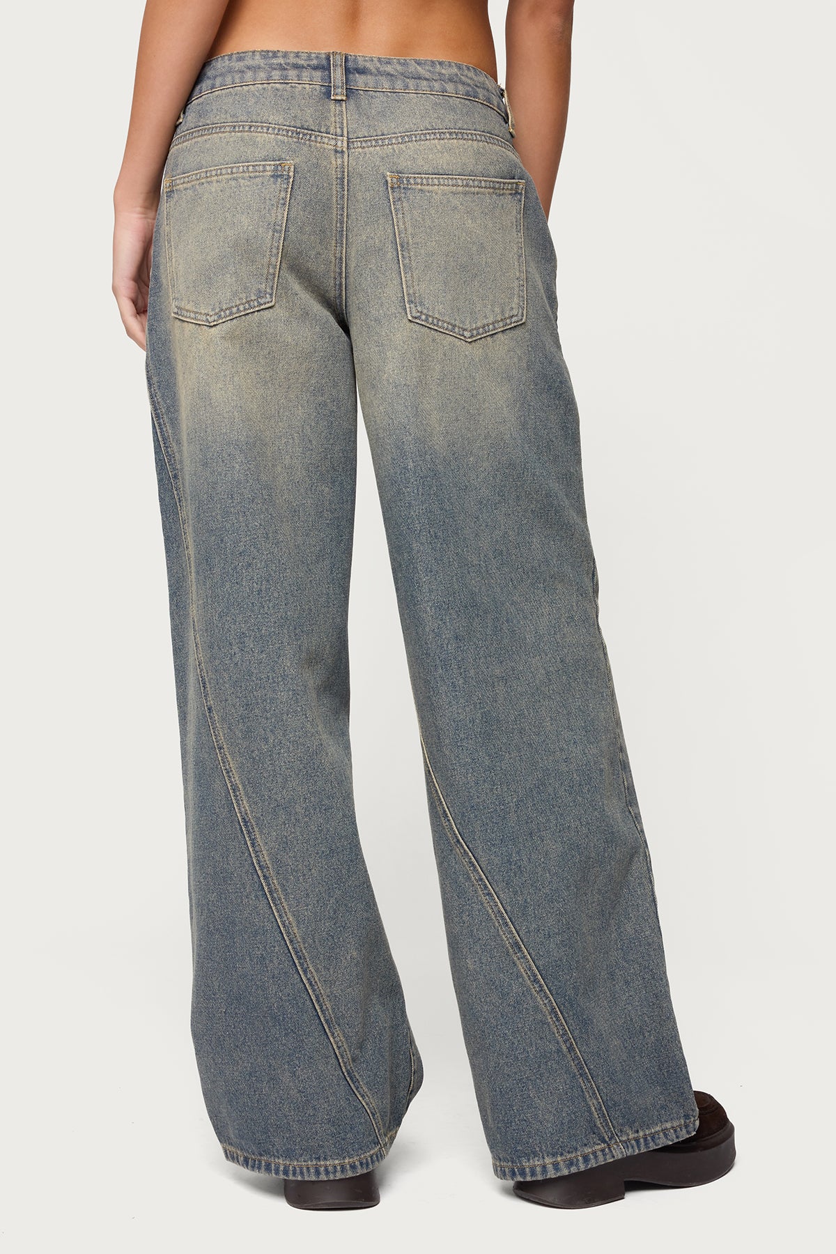Vintage Washed Low Rise Baggy Jeans - Image 5