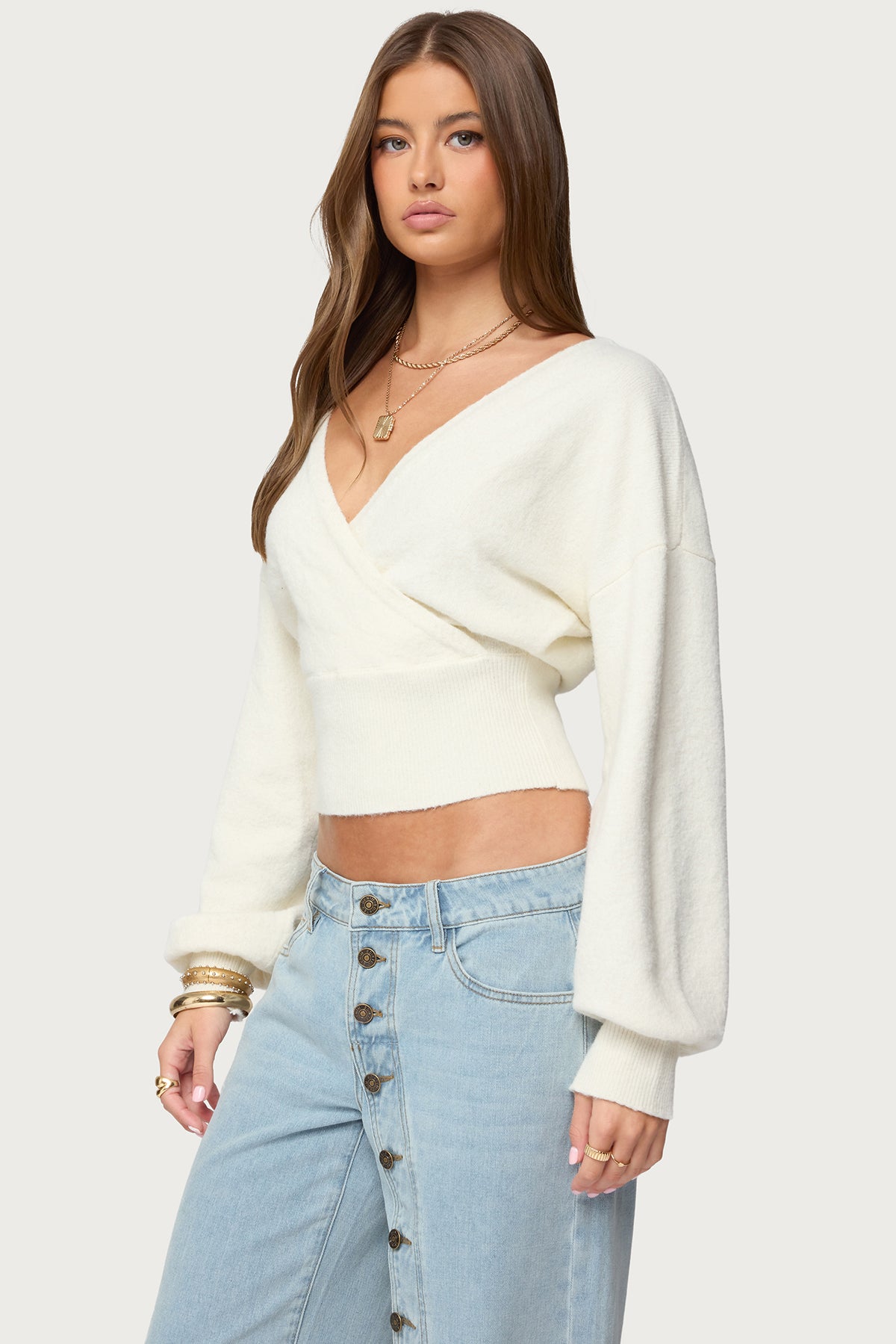 Lillia V Neck Wrap Sweater - Image 4