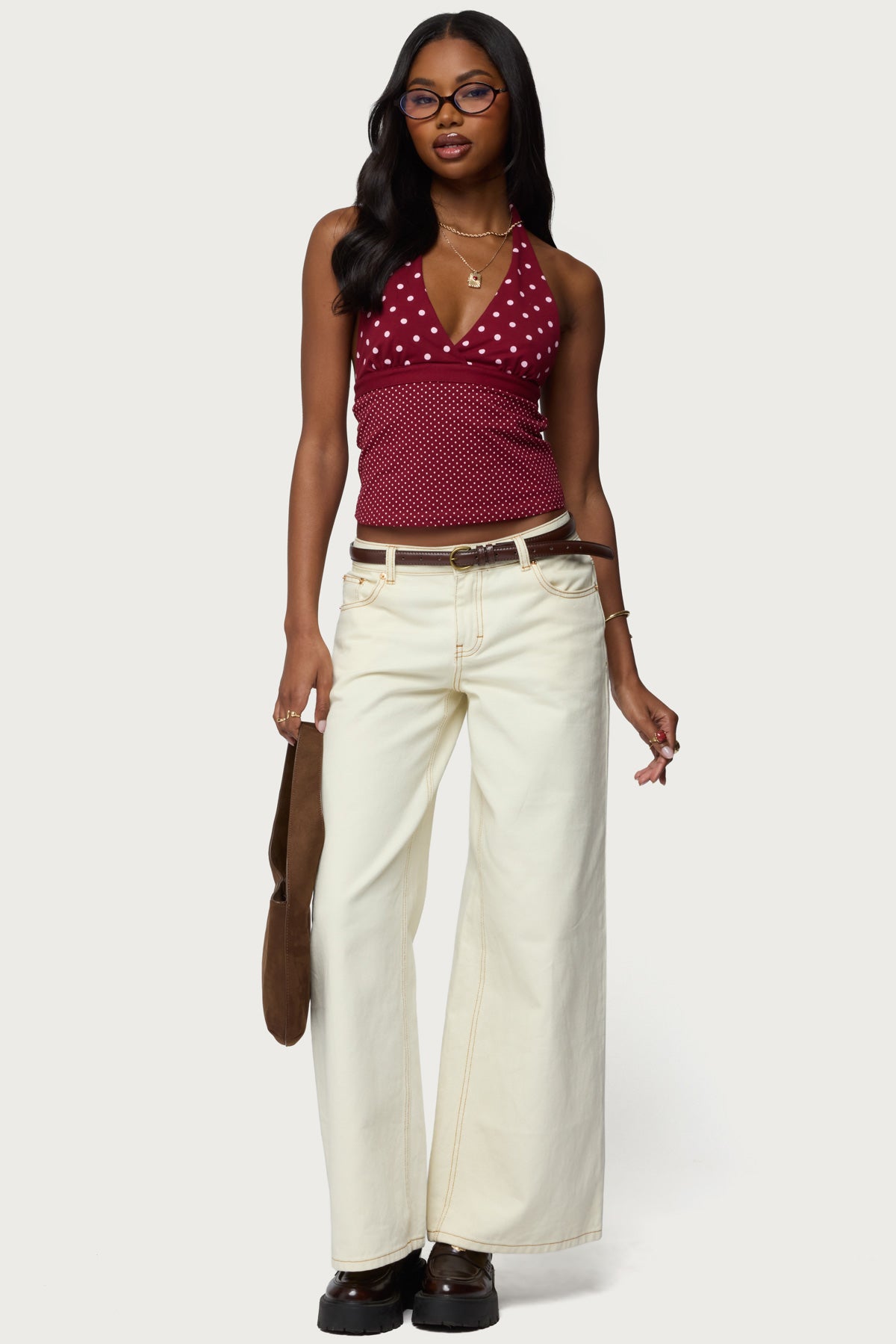 Ginny Mixed Polka Dot Halter Top - Image 3