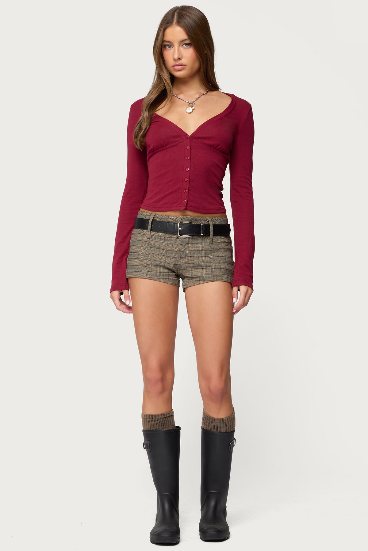 Charla V Neck Button Up Top - Image 4