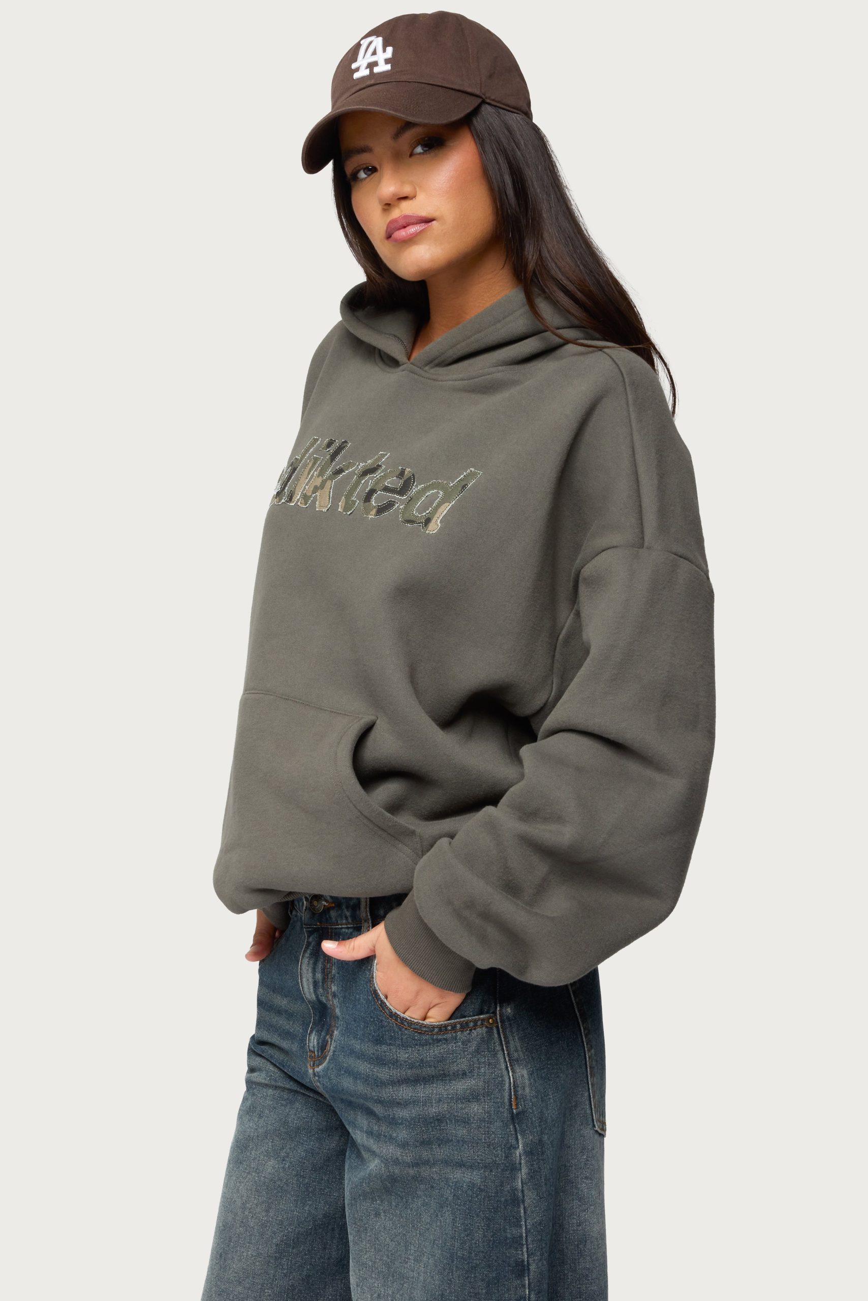 Camo Cutie Edikted Oversized Hoodie - Image 4