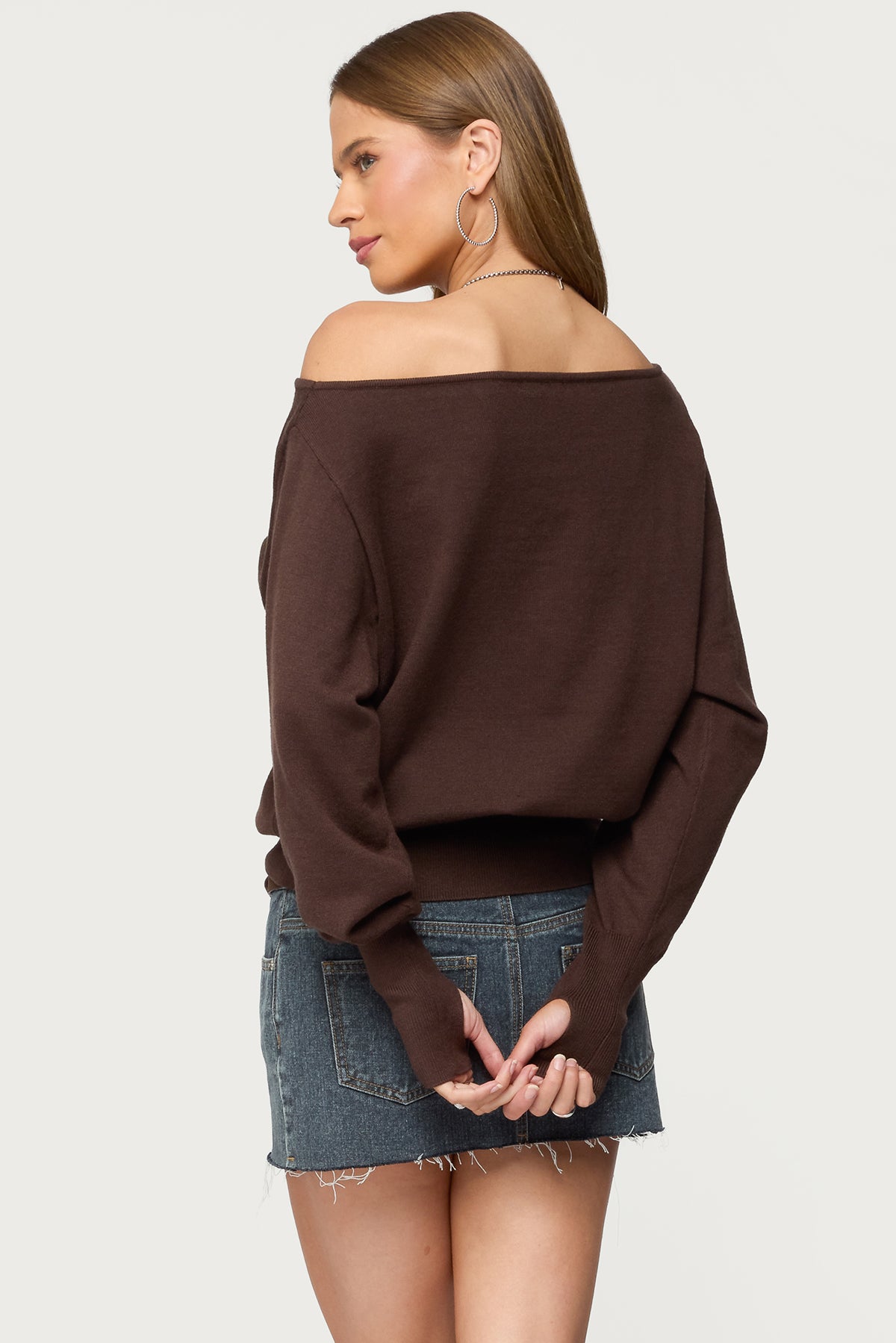 Off Shoulder Oversized Sweater - Image 5