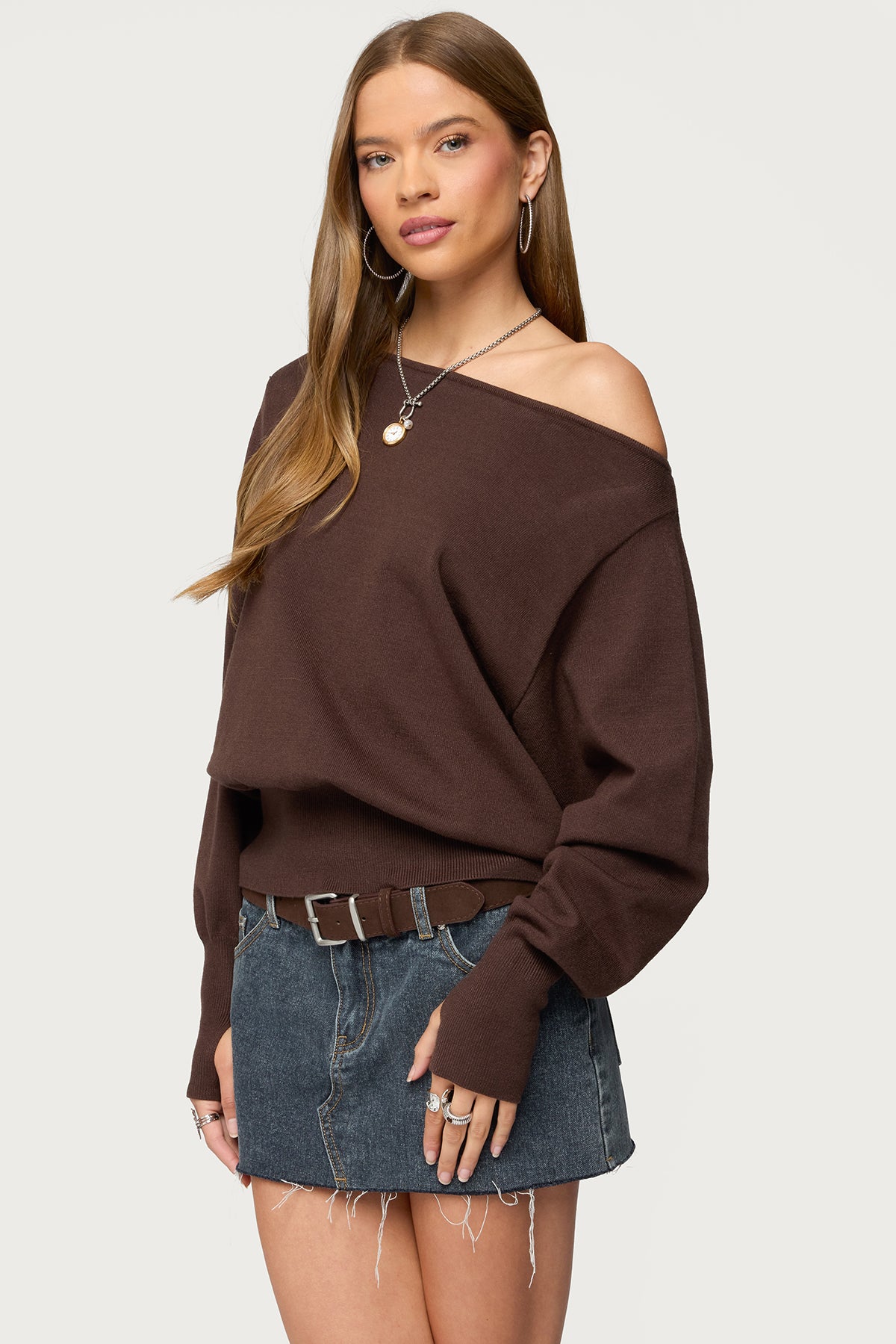 Off Shoulder Oversized Sweater - Image 3