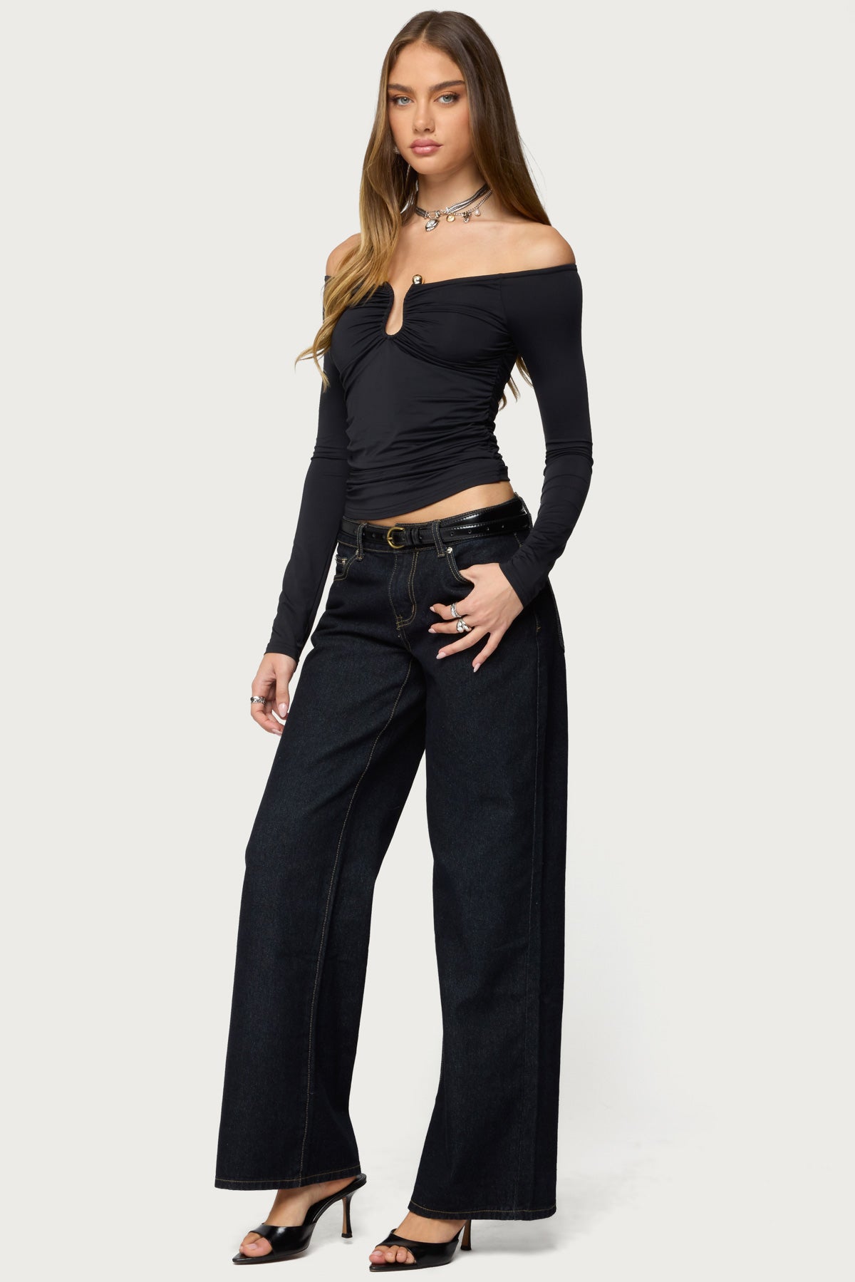Halle Curved U Off Shoulder Top - Image 4
