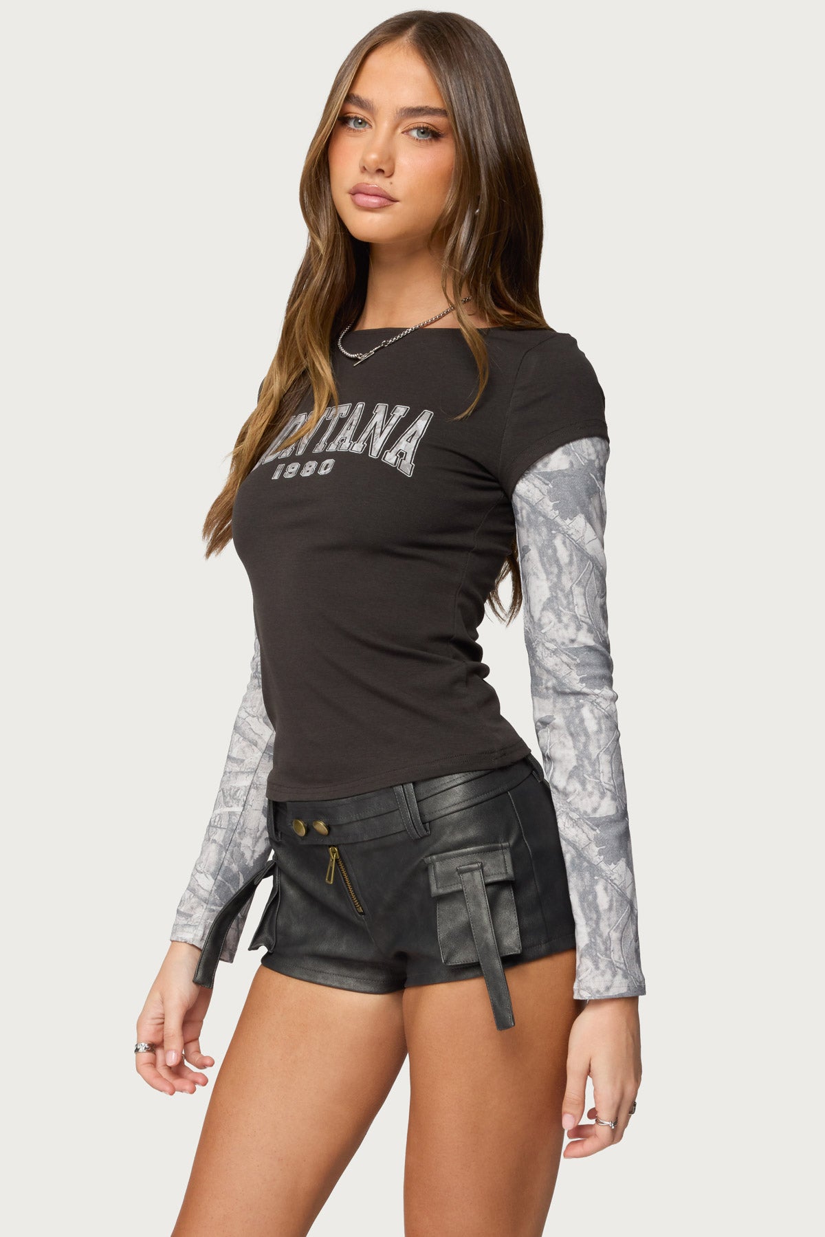 Layered Camo Long Sleeve T Shirt - Image 3
