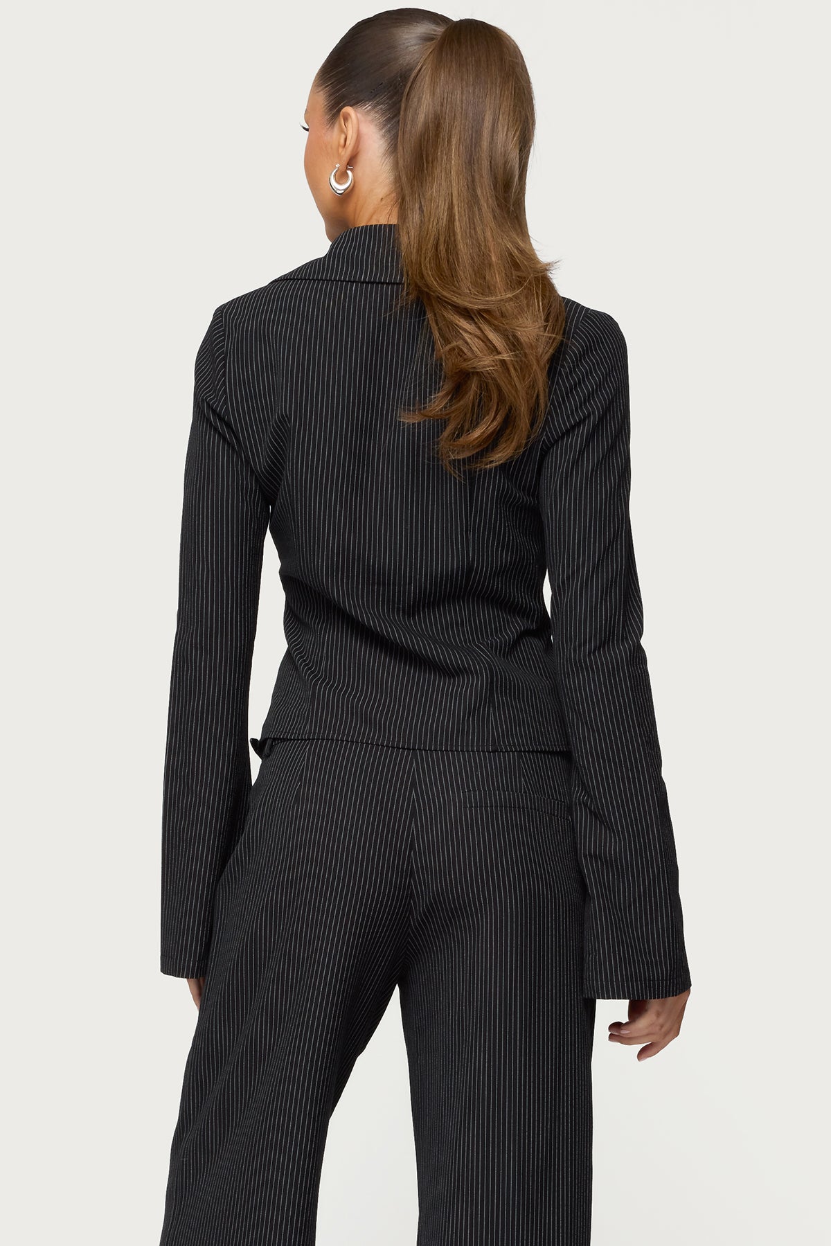 Pinstripe Tailored Button Up Shirt - Image 4