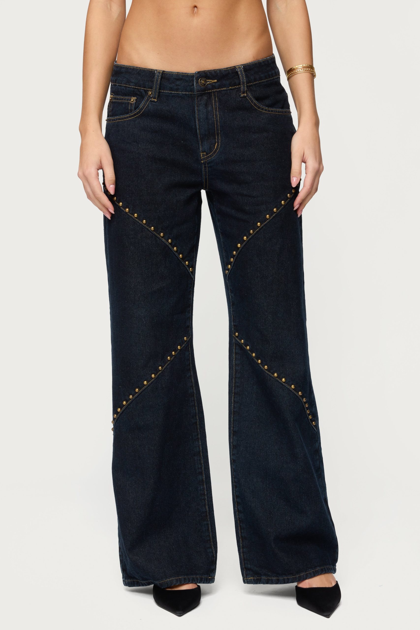 Charla Stud Low Rise Baggy Jeans - Image 2