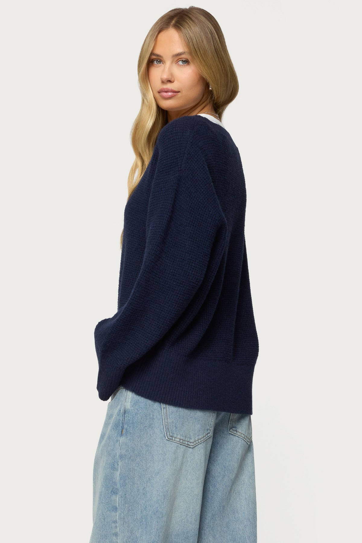Bluebell Oversized Waffle Knit Sweater - Image 4