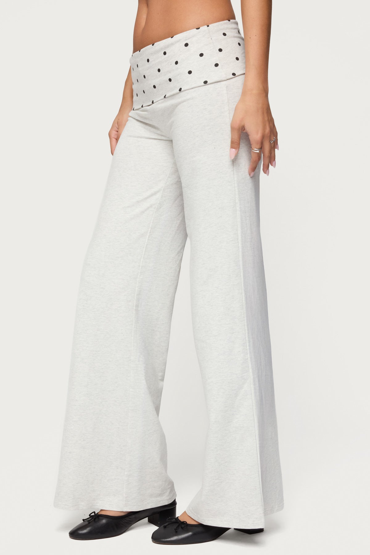 Reeva Polka Dot Foldover Pants - Image 4