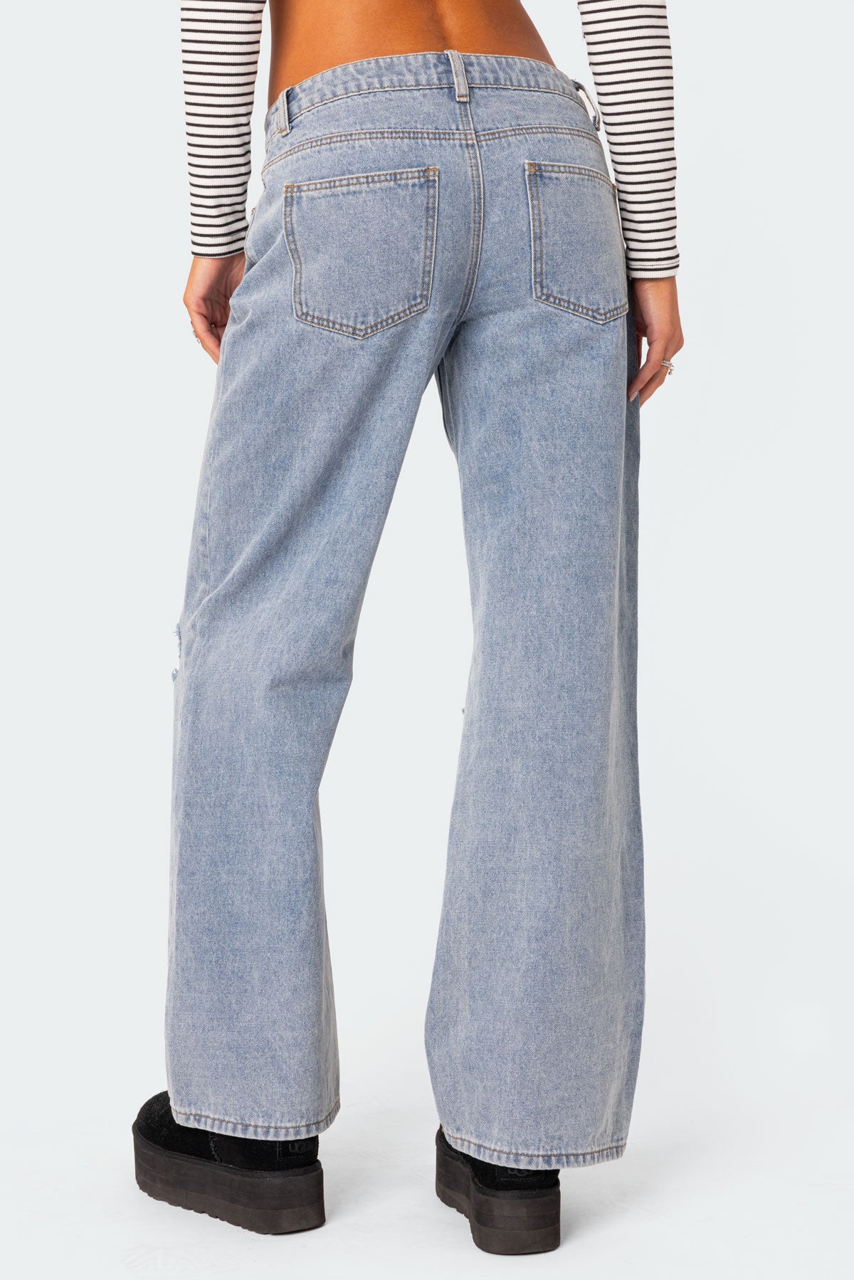 Debbie Distressed Low Rise Baggy Jeans - Image 4