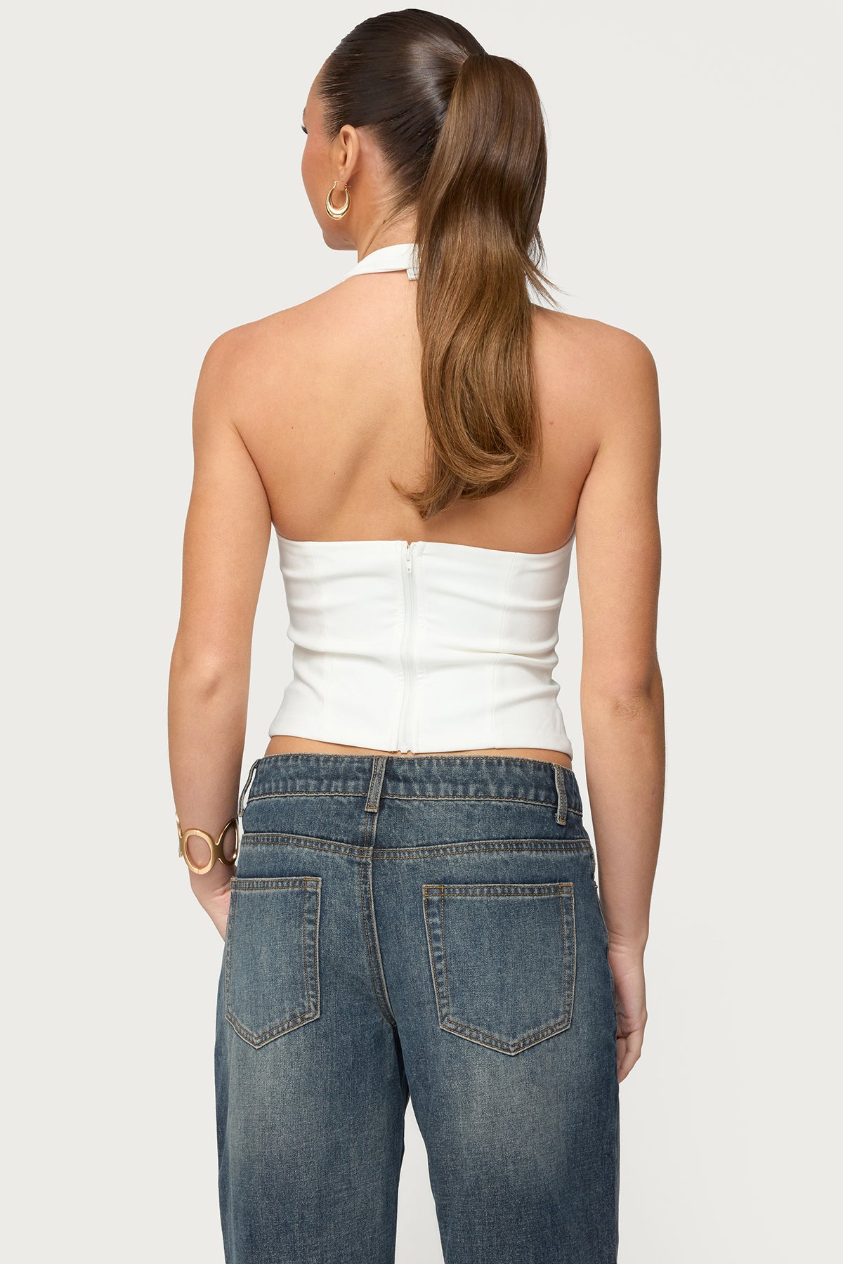 Stassy Abstract Cutout Halter Top - Image 5