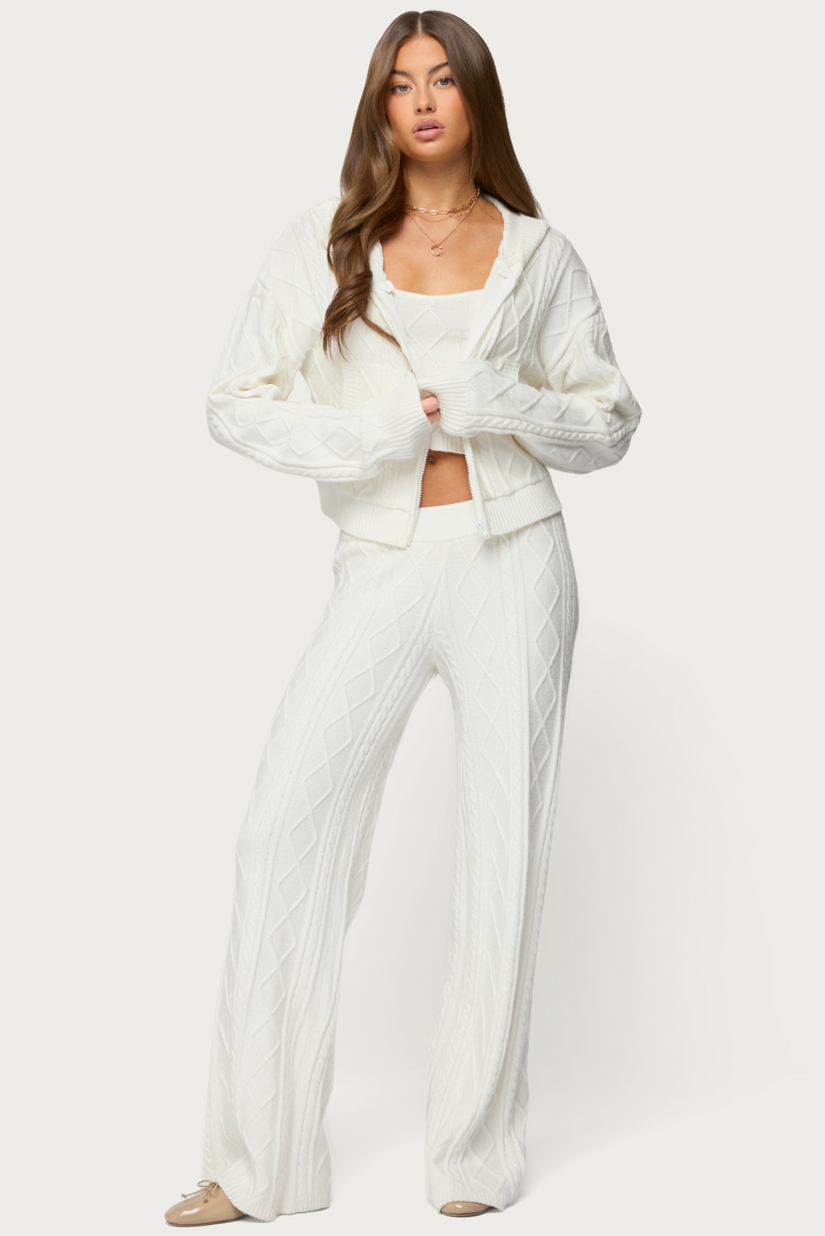 Louise Cable Knit Hooded Cardigan - Image 5