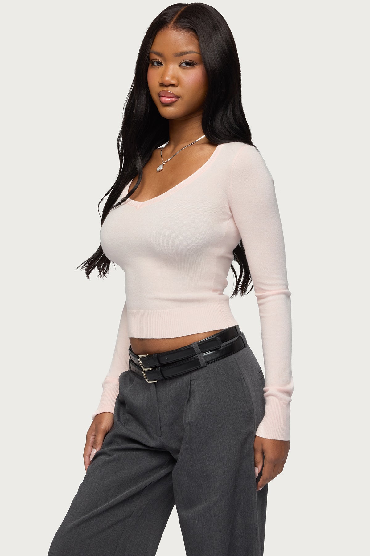 Mercedes Knitted V Neck Top - Image 3