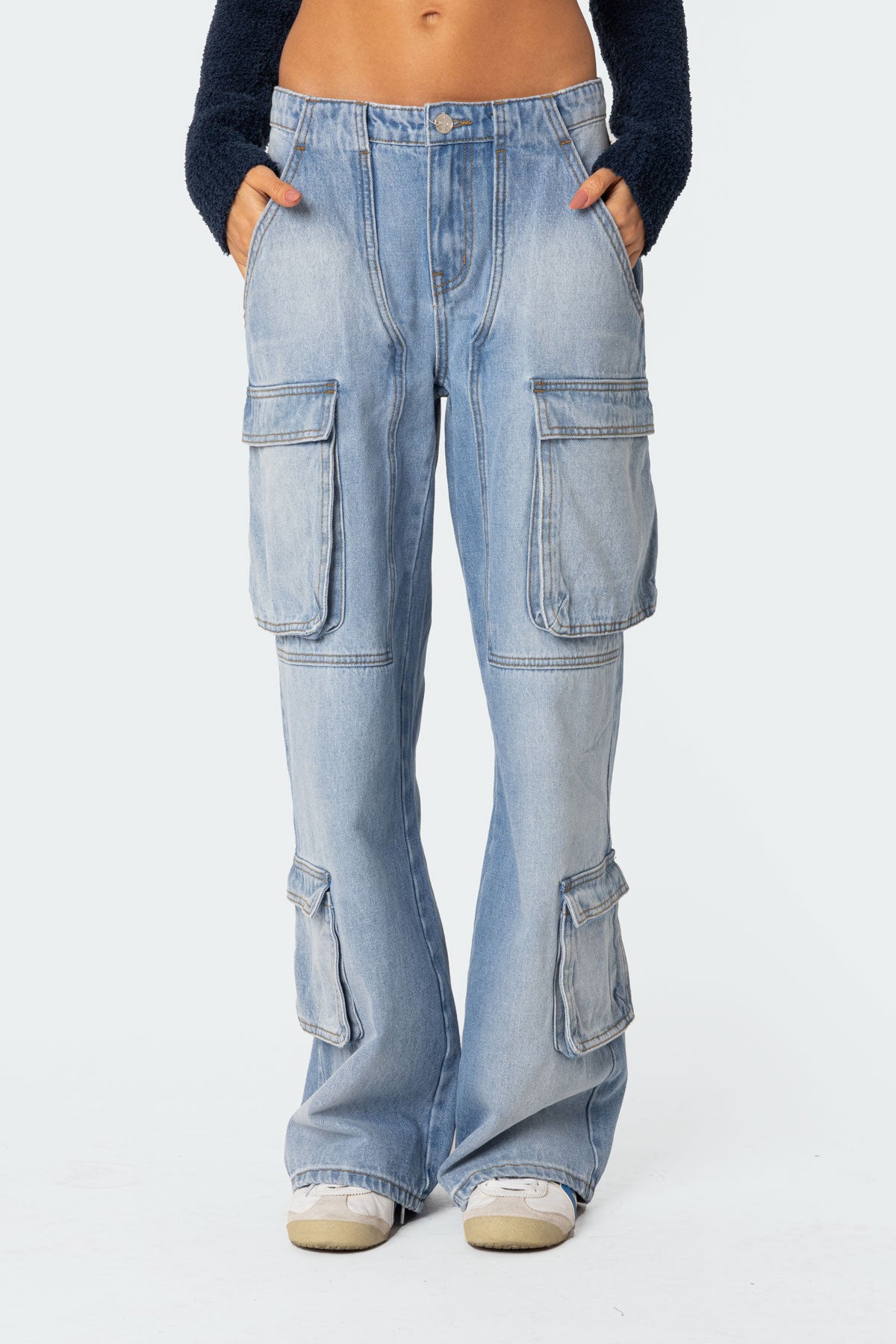 Tara Low Rise Baggy Cargo Jeans - Image 2
