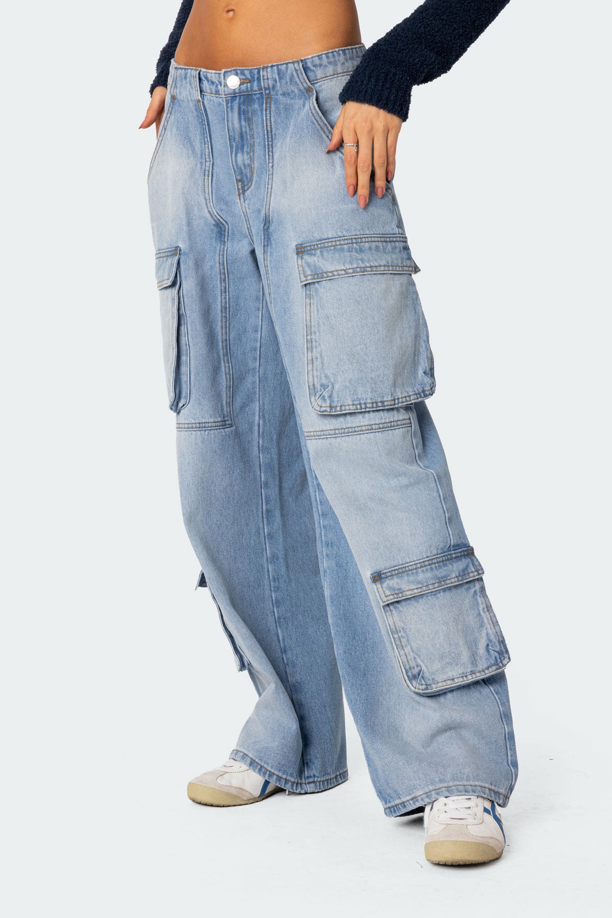 Tara Low Rise Baggy Cargo Jeans - Image 4