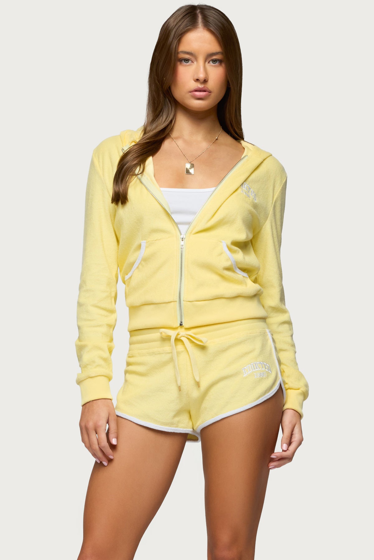 Madilyn Terry Cloth Zip Up Hoodie - Image 3