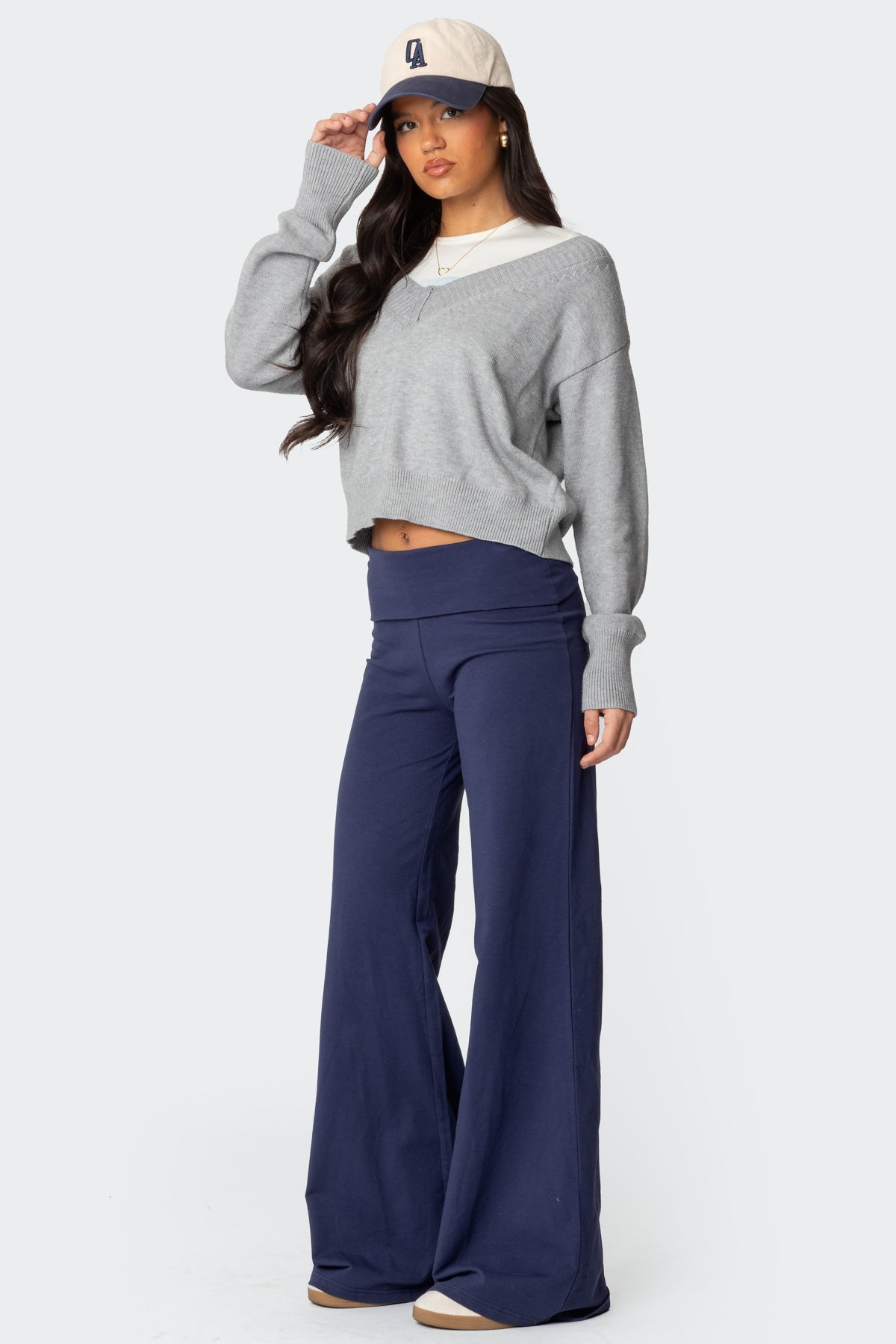 Wide Leg Foldover Pants - Image 4