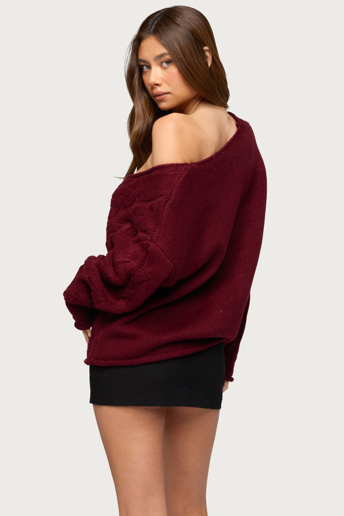 Inga Oversized Cable Knit Sweater - Image 5