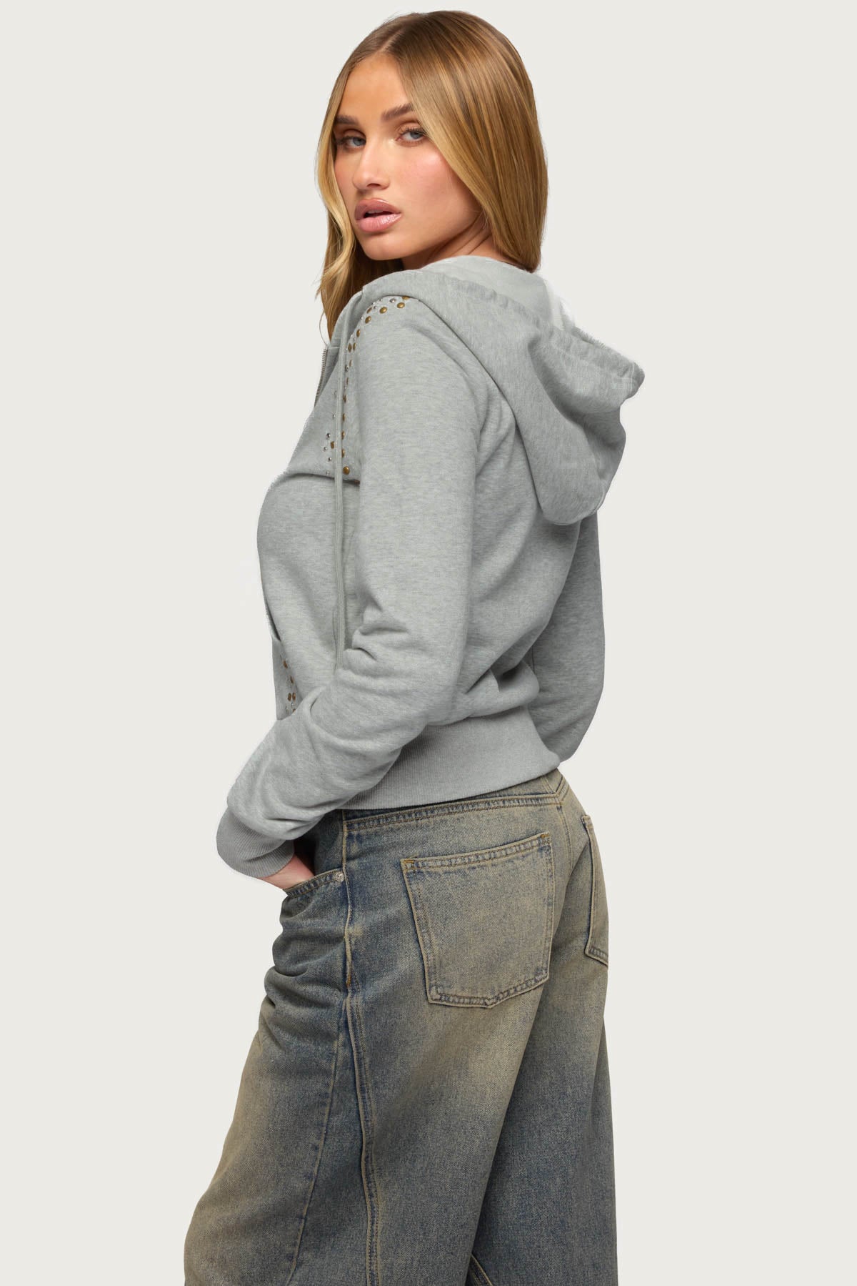 Patricia Studded Zip Up Hoodie - Image 5
