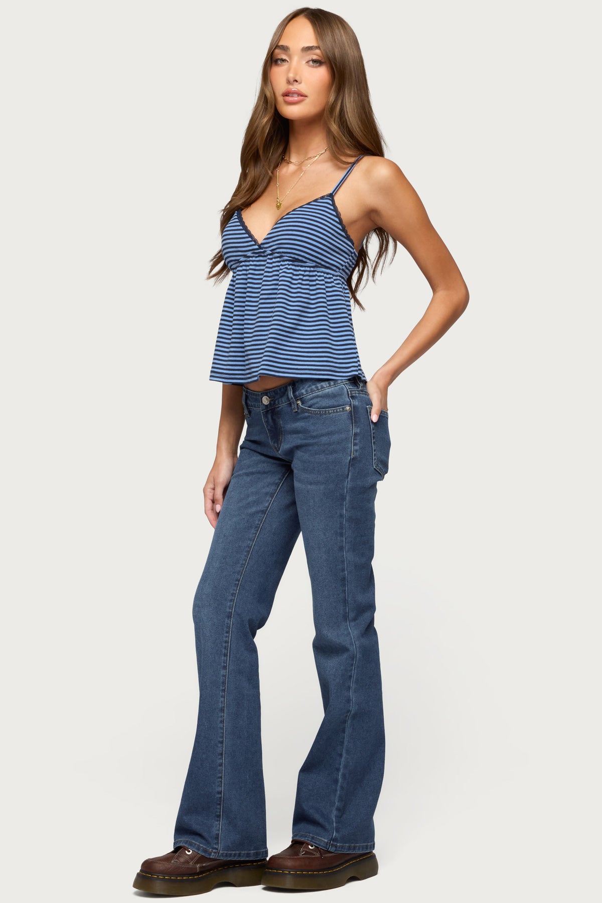 Orietta Striped Babydoll Top - Image 4