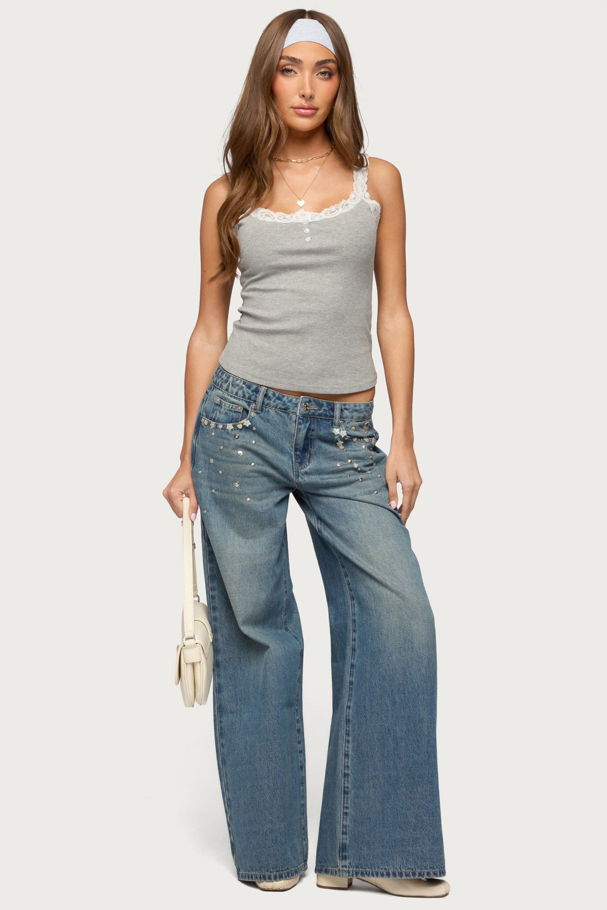 Mahlia Button Low Rise Baggy Jeans - Image 2