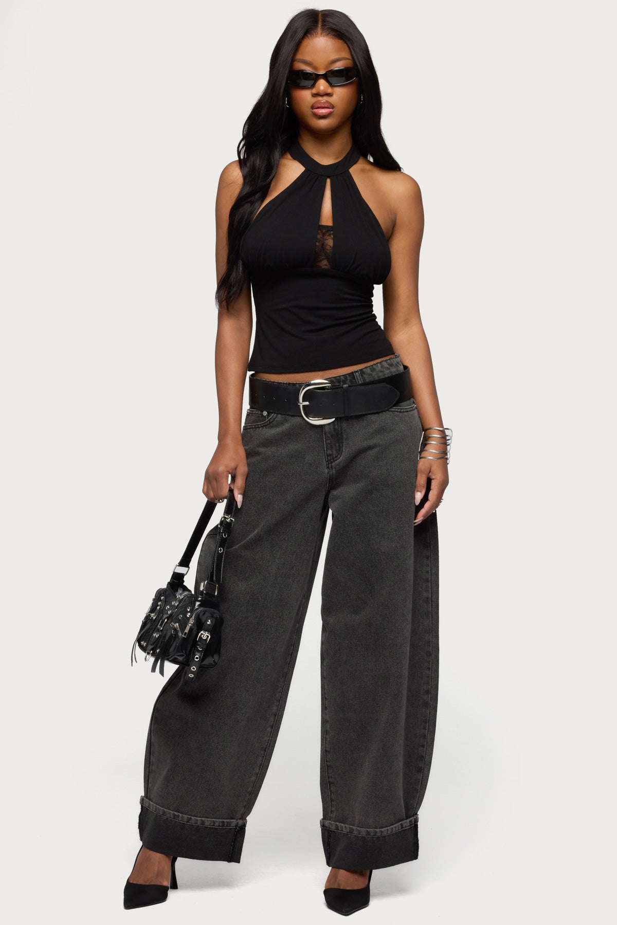 Lielle Lacey Layered Halter Top - Image 2