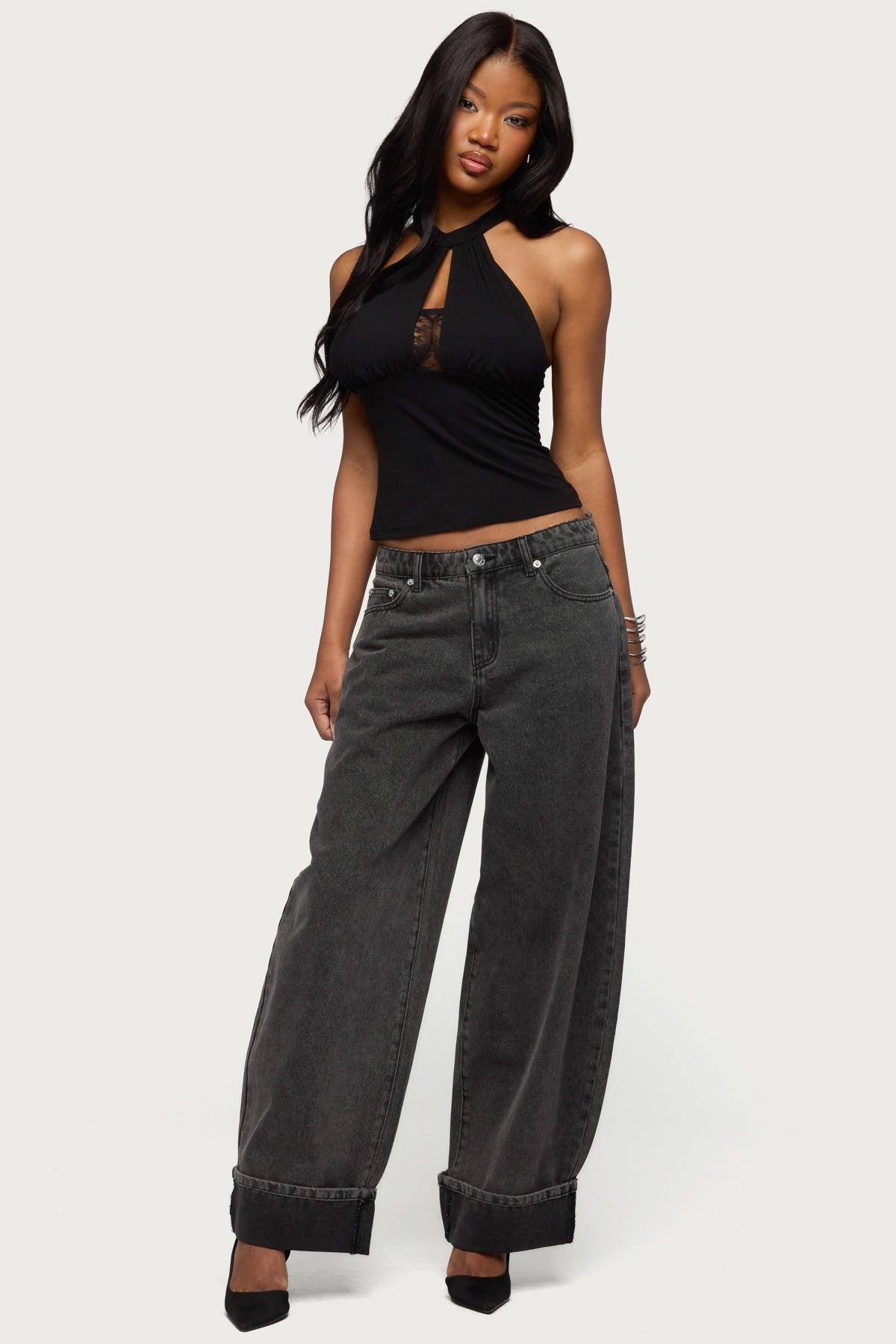 Lielle Lacey Layered Halter Top - Image 4
