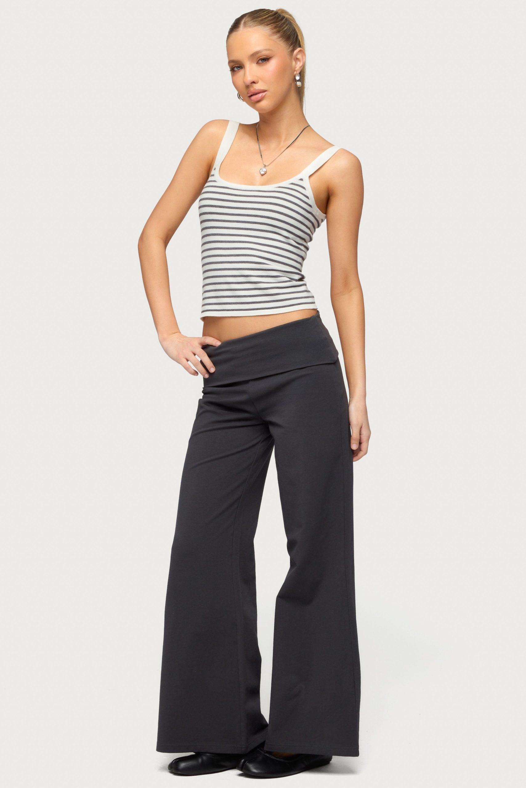 Petite Wide Leg Fold Over Pants - Image 4