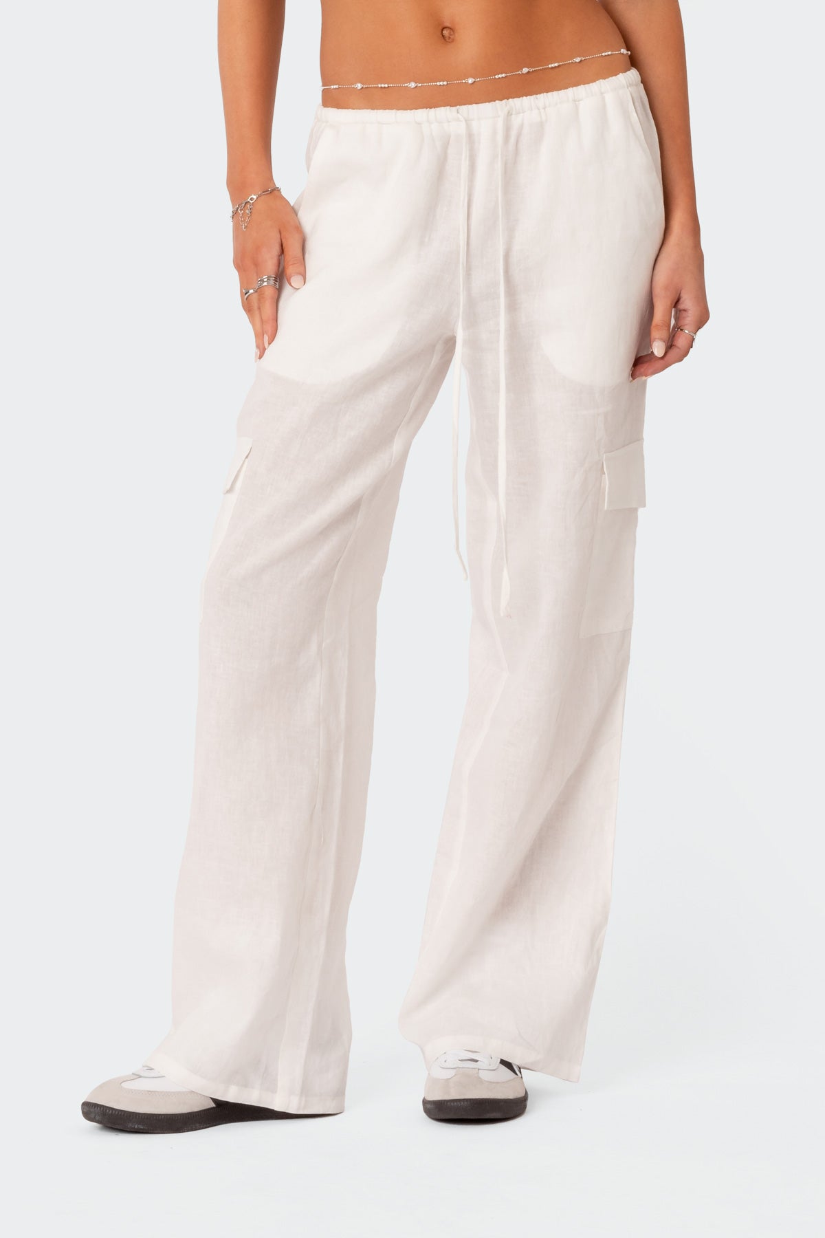 Lyric Linen Look Cargo Pants - Image 2