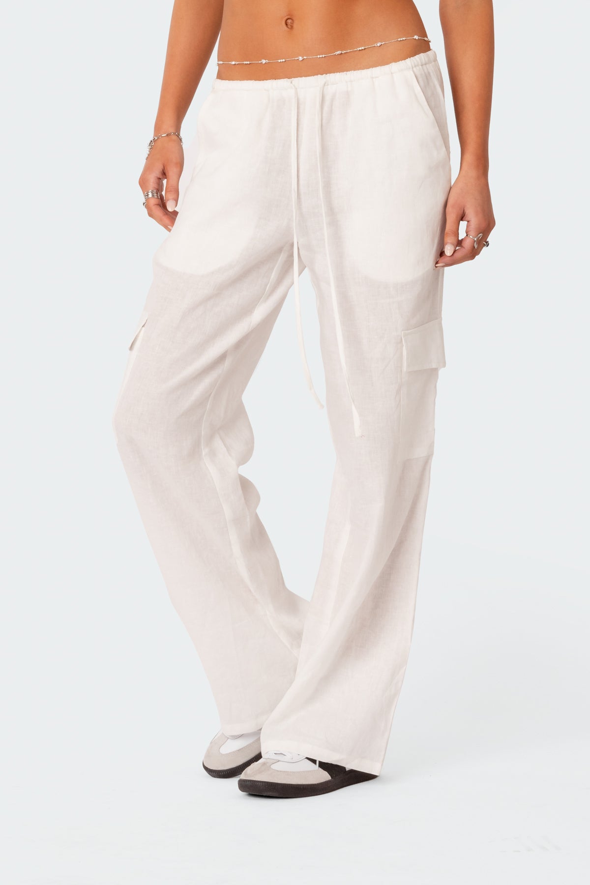 Lyric Linen Look Cargo Pants - Image 4
