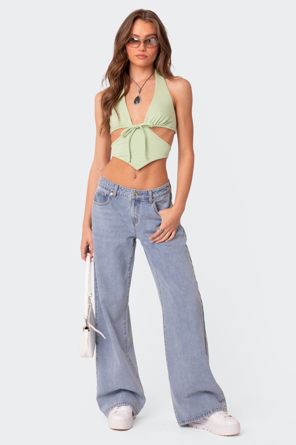 Cady Tie Front Cut Out Top - Image 5