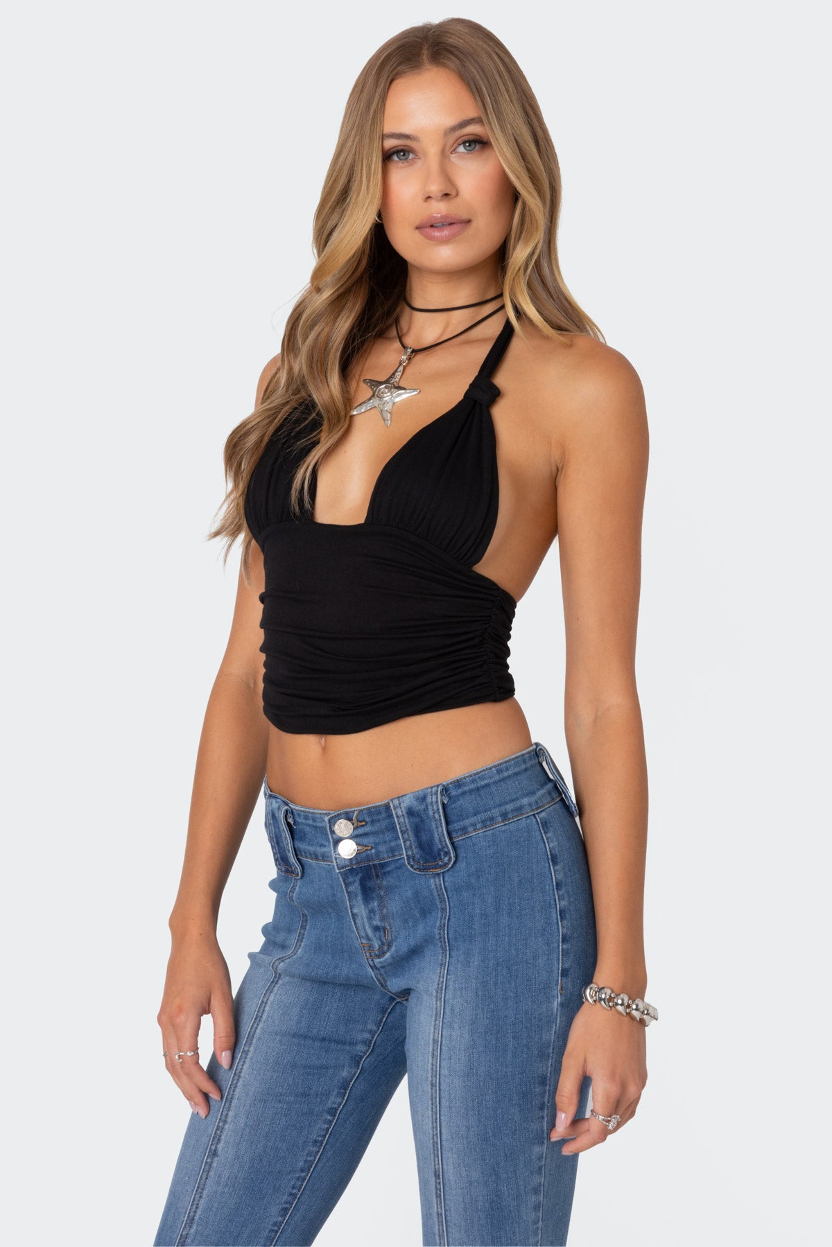 Lillie Knotted Halter Top - Image 3