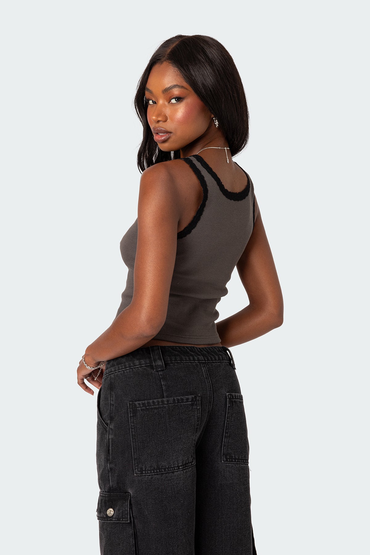 Alix Lacey Ribbed Tank Top - Image 4