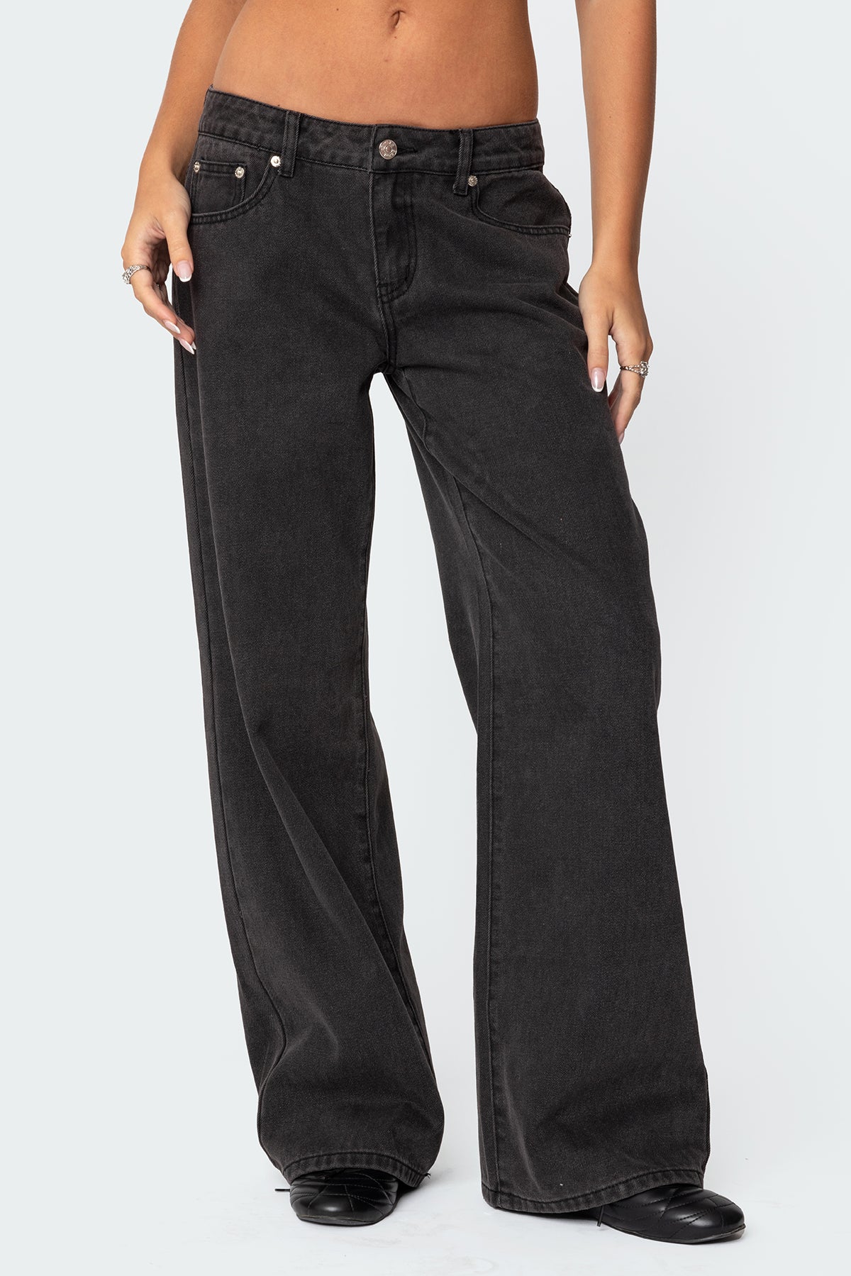 Bow Pocket Low Rise Baggy Jeans - Image 2