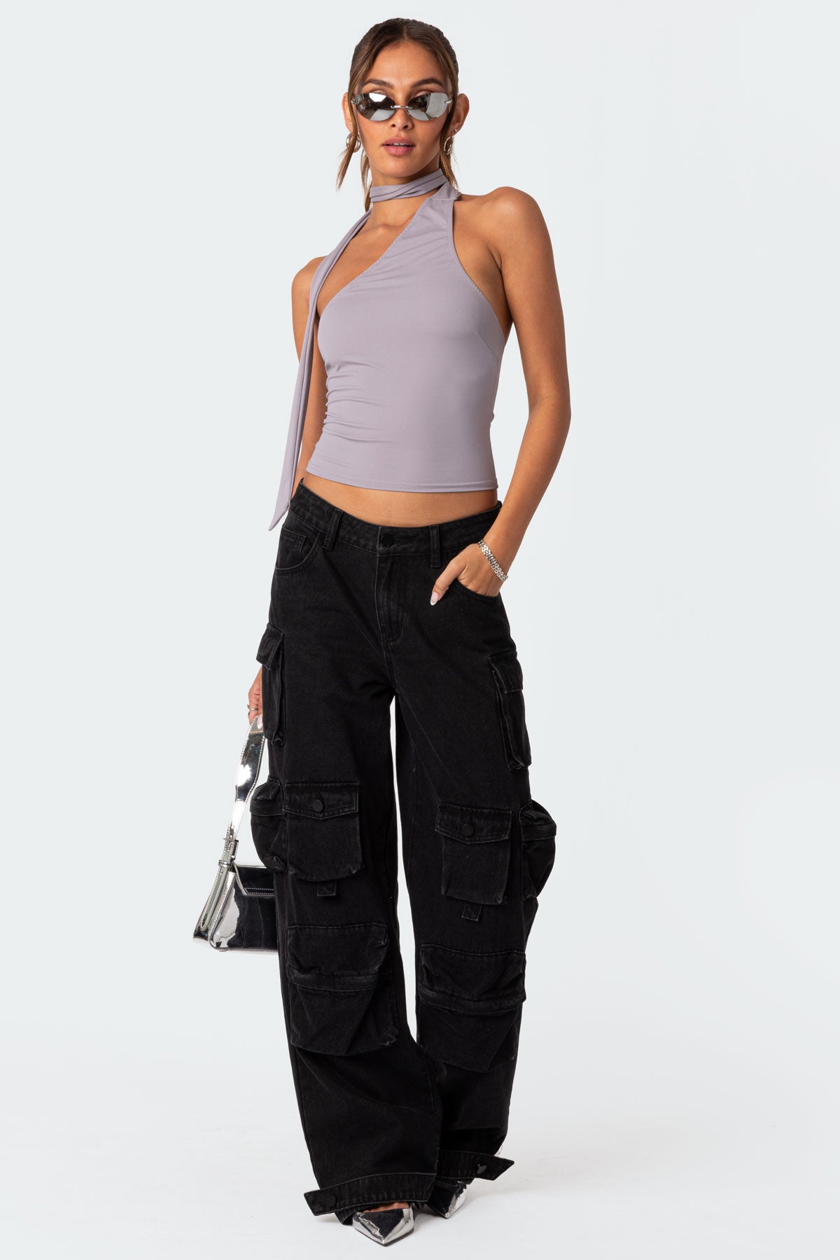 Melony Asymmetric Scarf Top - Image 2