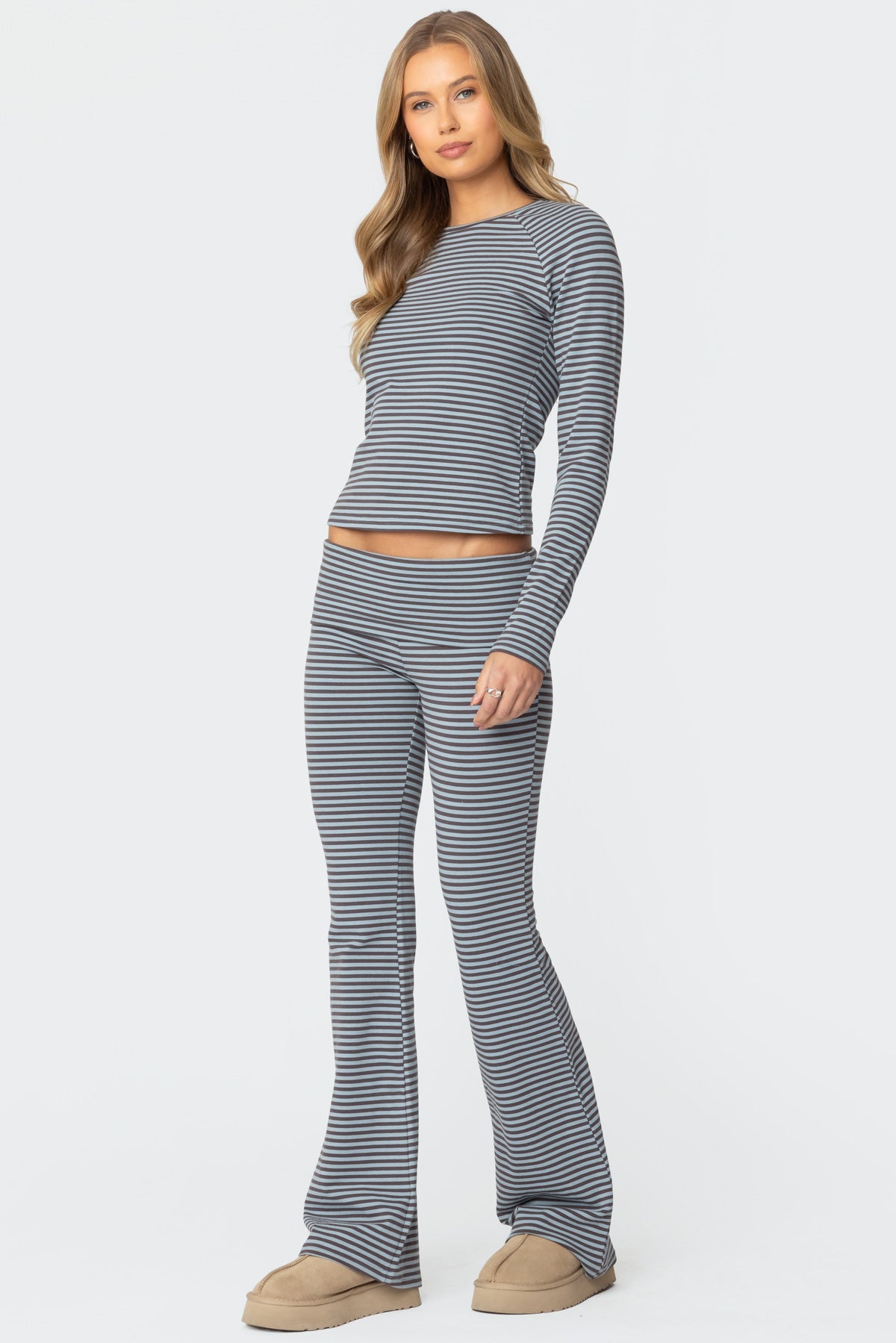 Kaeli Stripey Flared Leggings - Image 3