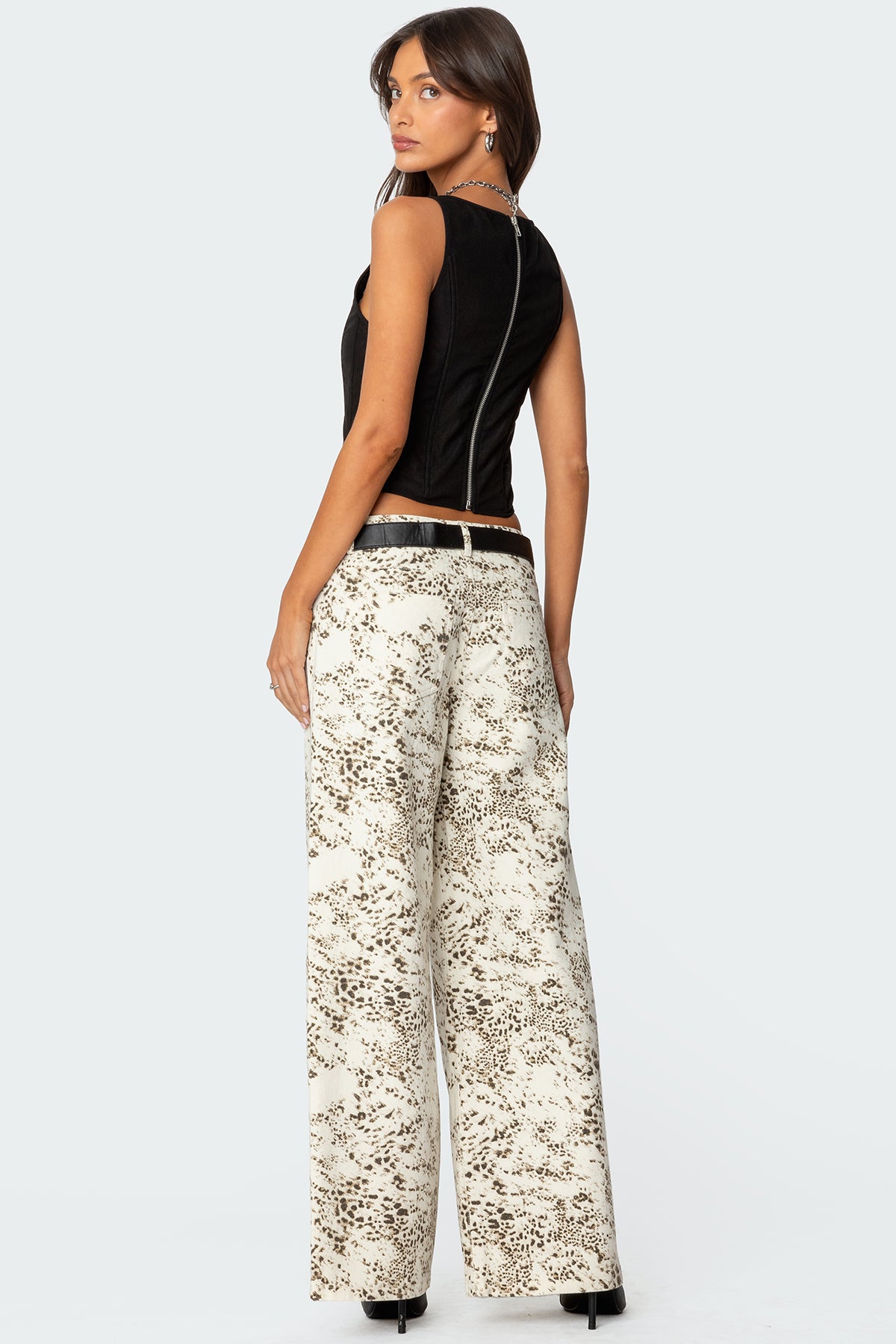 Snow Leopard Low Rise Baggy Jeans - Image 3