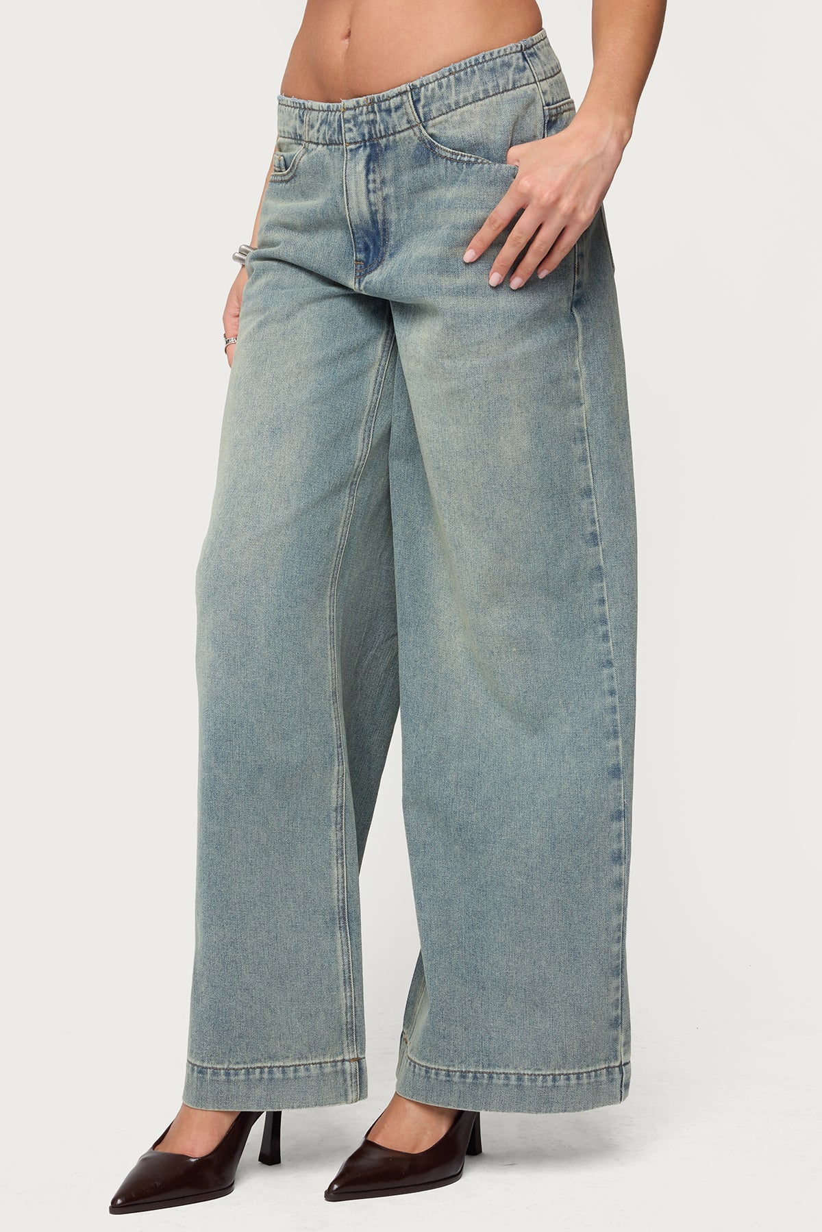 Saffie No Waistaband Low Rise Baggy Jeans - Image 4