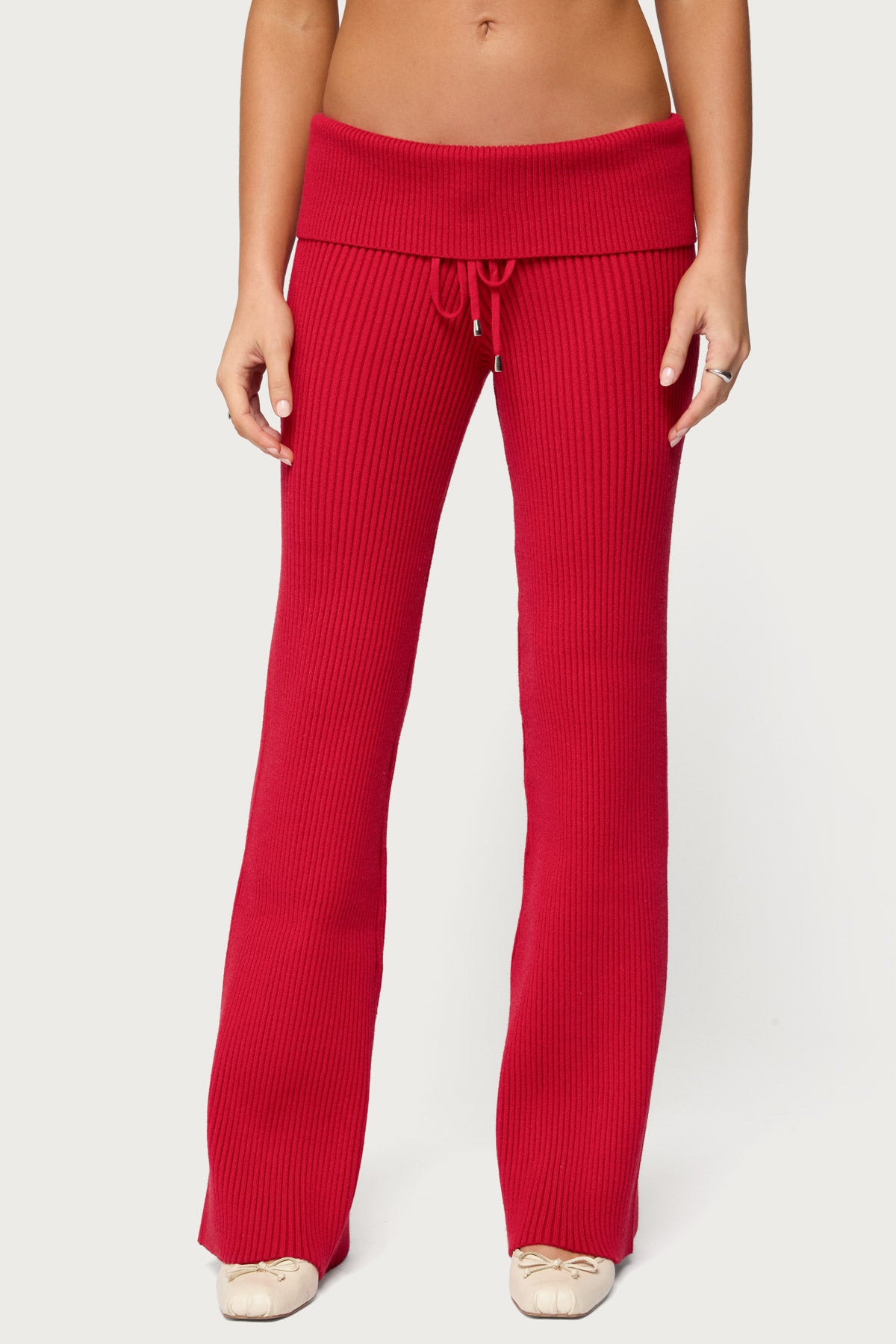 Adannah Foldover Ribbed Knit Pants - Image 2