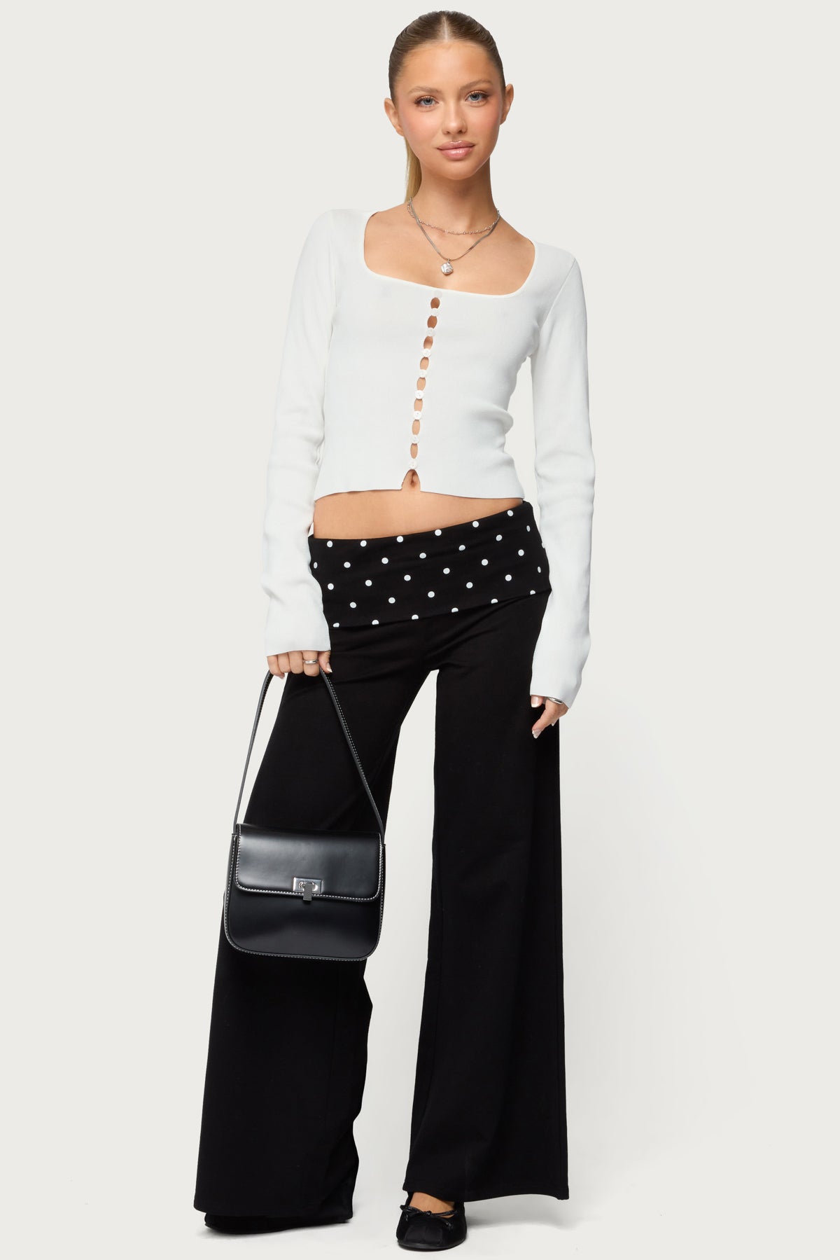 Deane Button Cutout Square Neck Top - Image 2