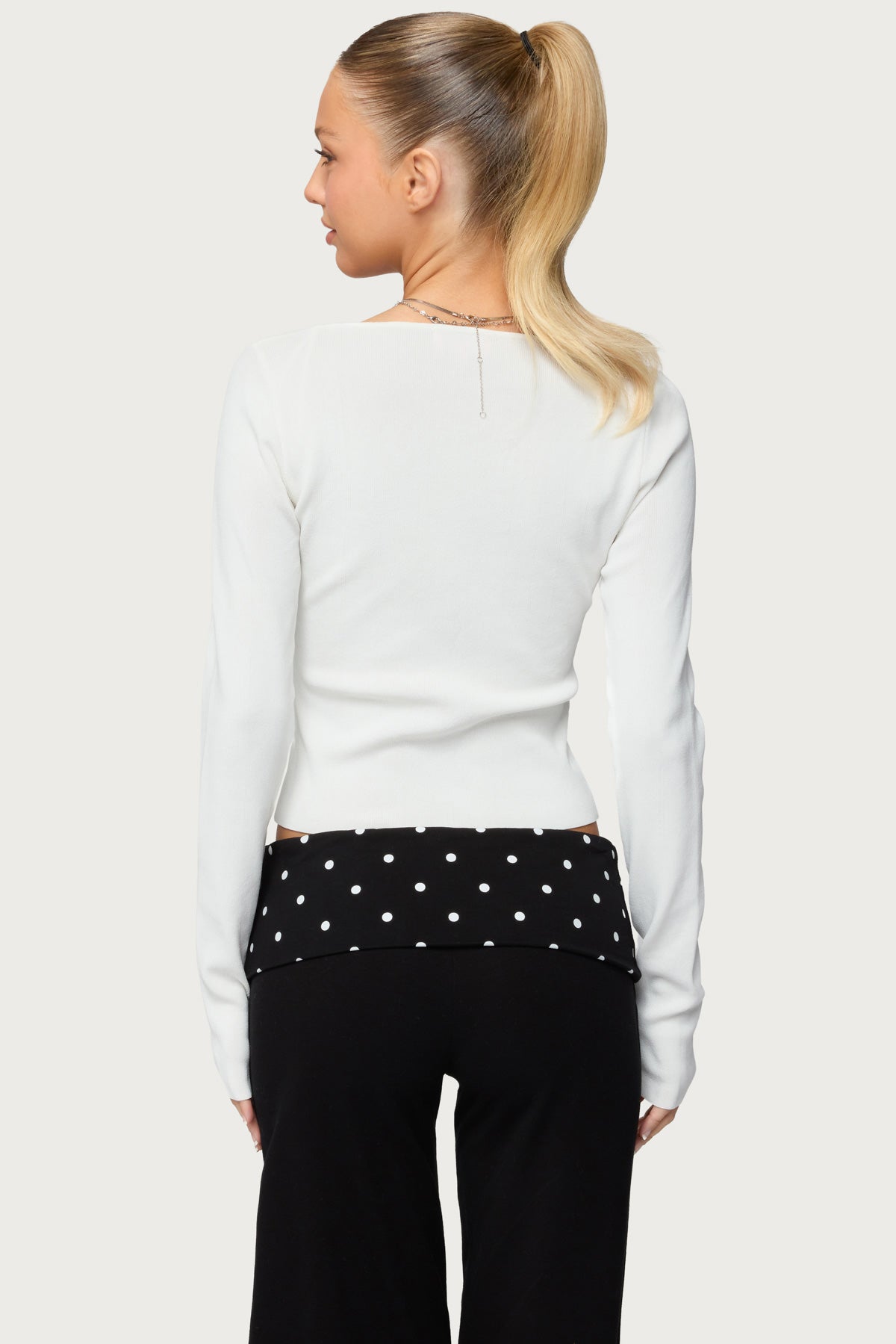 Deane Button Cutout Square Neck Top - Image 5