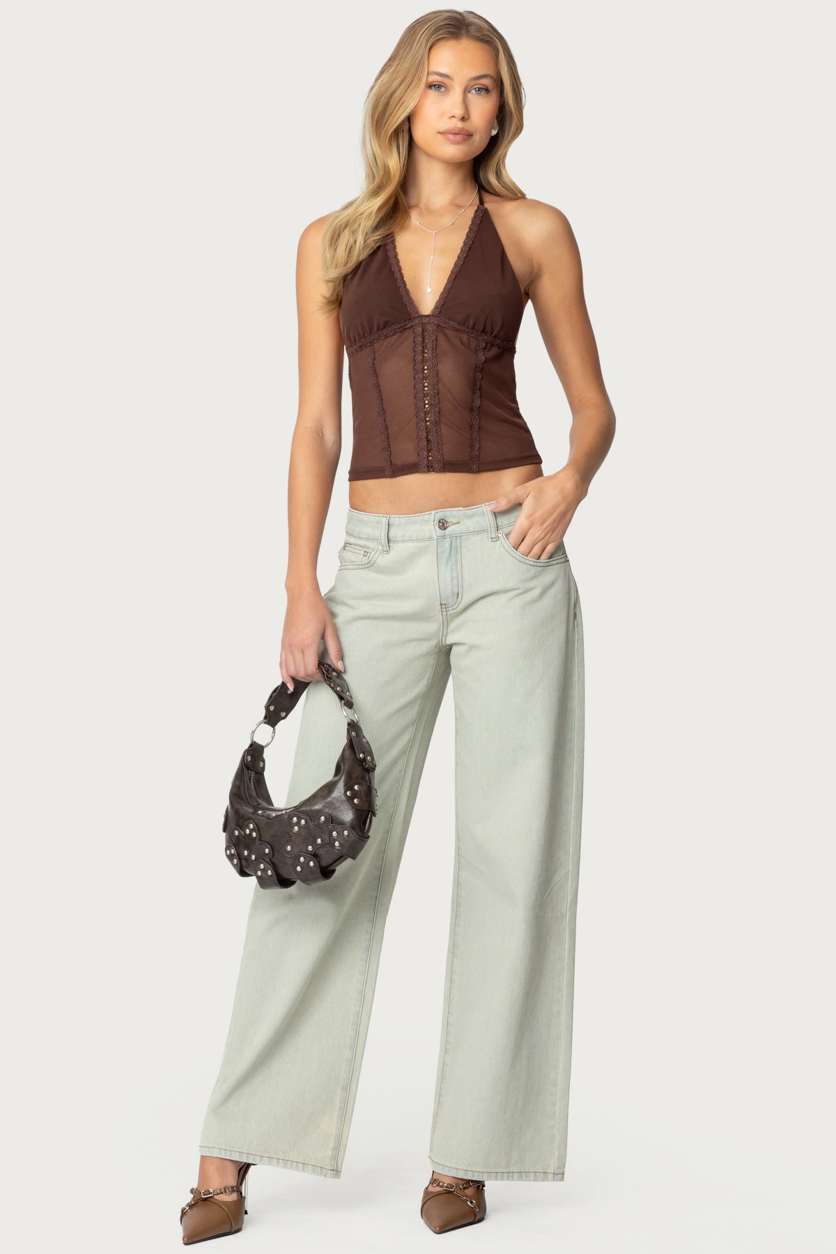 Lucie Lacey Mesh Halter Top - Image 3